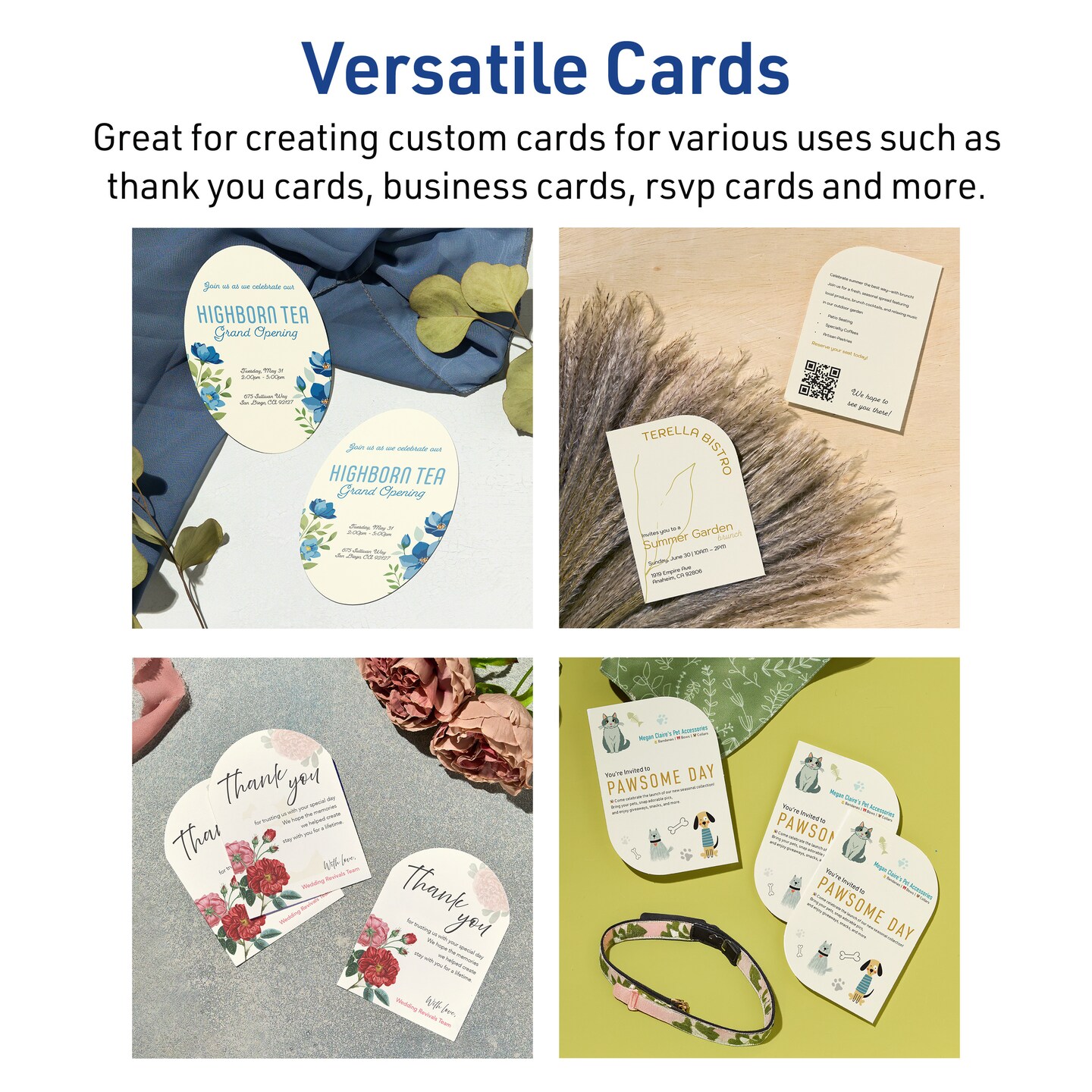 Avery Printable Arched Flat Cards, Sure Feed Technology, 4-3/4&#x22; x 3-1/2&#x22;, Matte Ivory Cardstock, Print-to-The-Edge, Laser/Inkjet Printable, 40 Total