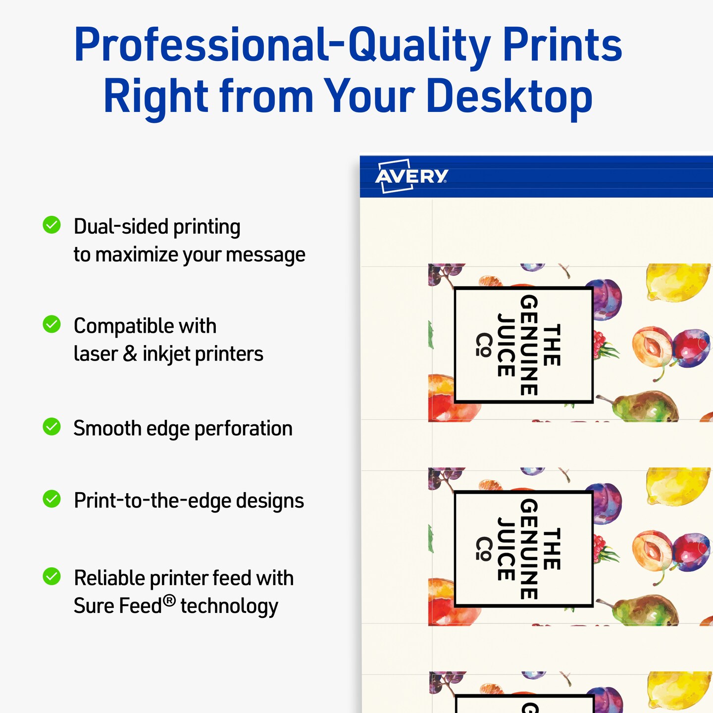 Avery Printable Rectangle Price Tags, Sure Feed Technology, 1-1/2" x 3", Matte Ivory Cardstock, Print-to-The-Edge, Laser/Inkjet Printable, 100 Total