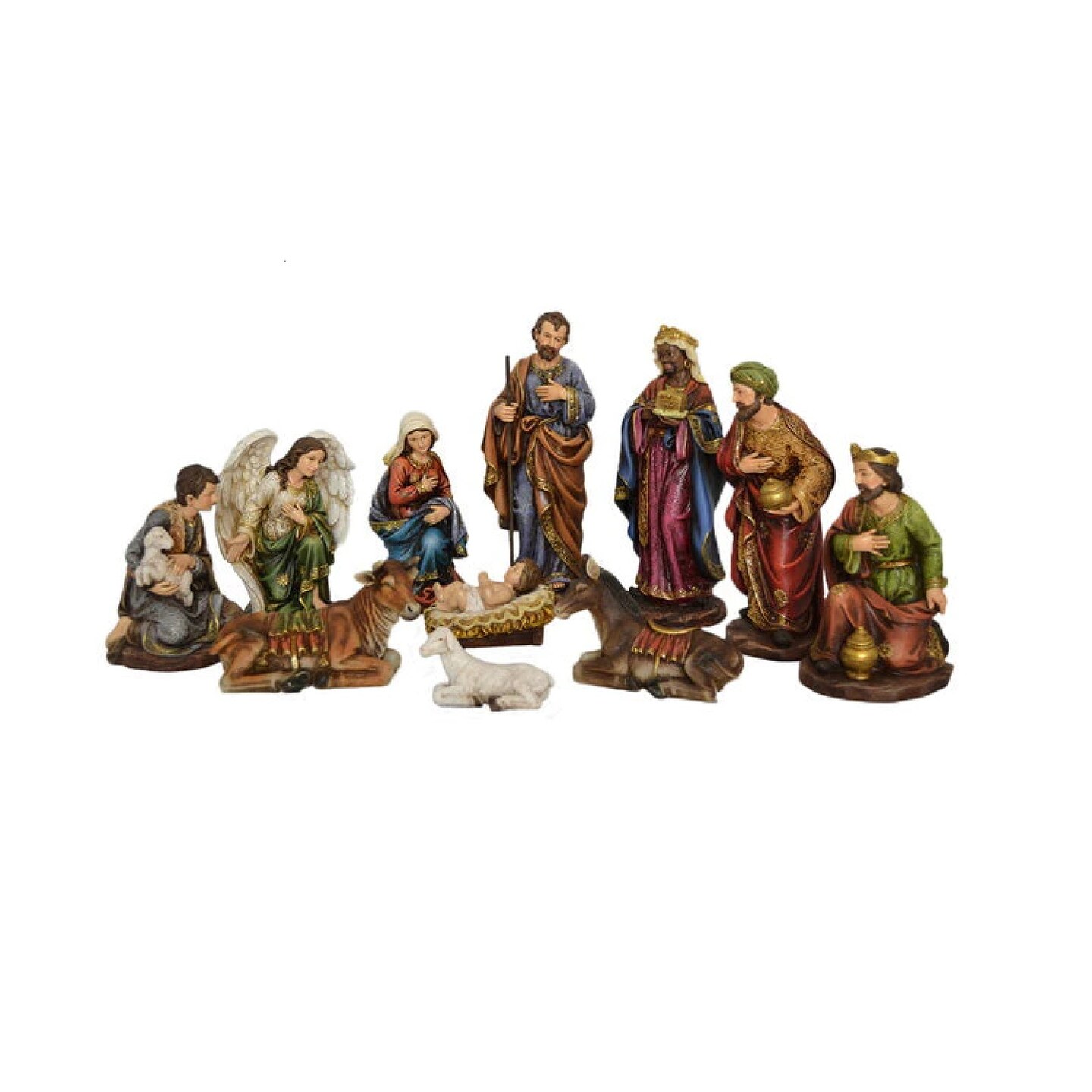 Hi-Line Gifts Christmas Nativity and Three Wise Men Set - 12&#x22; - 11-Piece