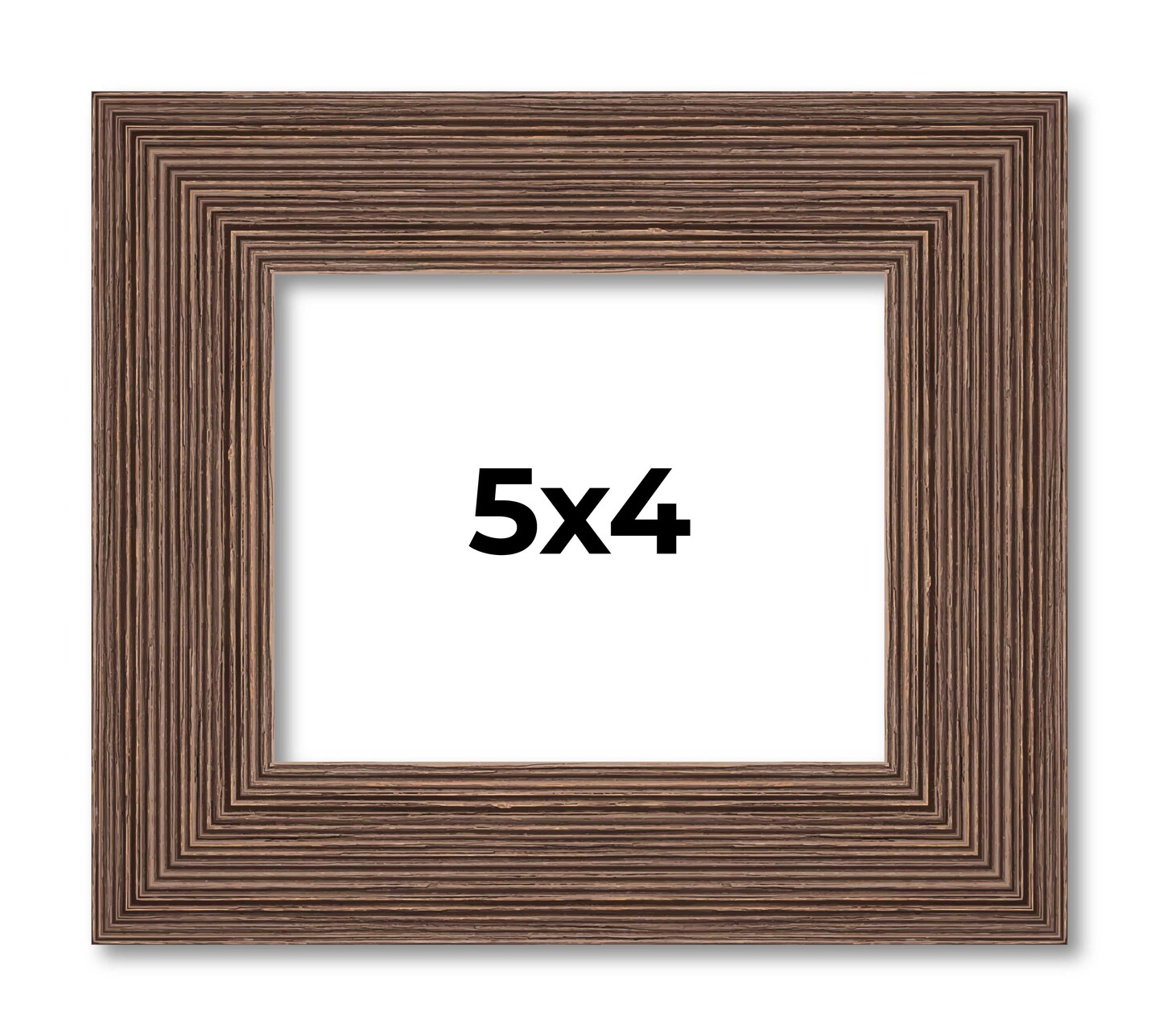 5x4 Wide Barnwood Picture Frame with UV-Resistant Acrylic & Acid Free Backing, Available in 6 Paint Finishes - Grey, Brown, White, and Black