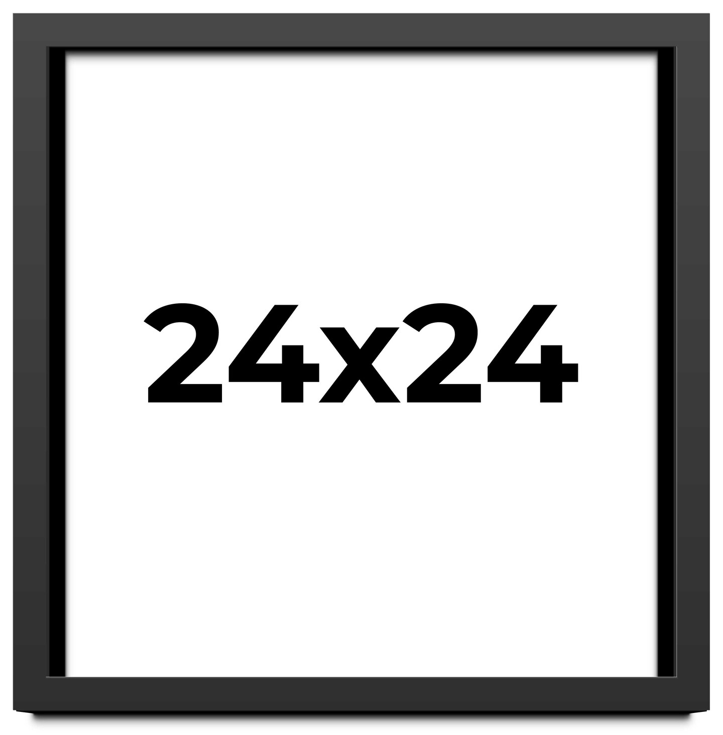 Square Flat Black Picture Frame - UV Acrylic, Foam Board Backing, Hanging Hardware