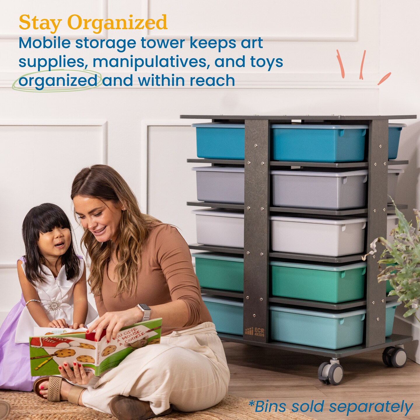 Cubby Storage Bin Tower 5x4, Classroom Furniture