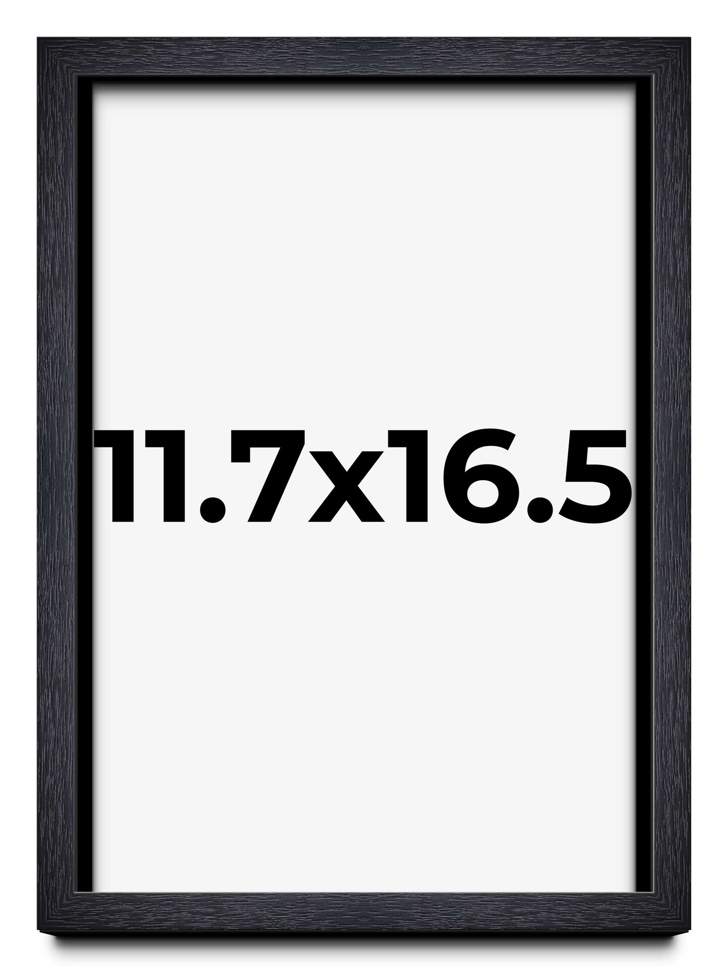 11.7x16.5 Shadow Box 1" Depth Black Picture Frame - UV Acrylic, Backing, Hanging Hardware