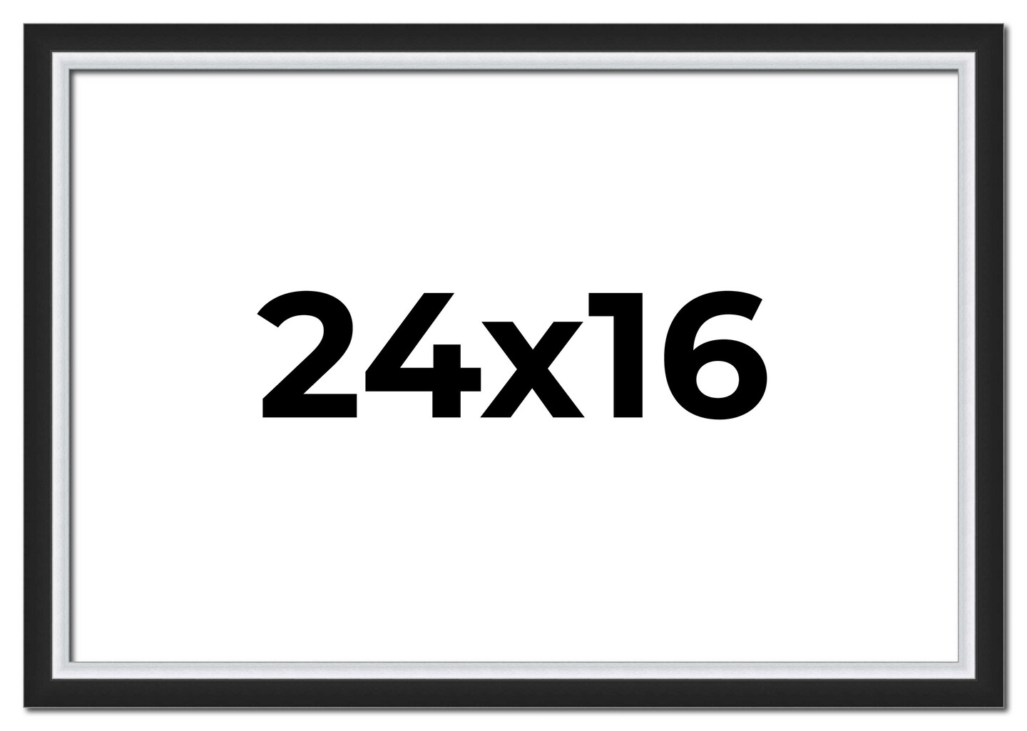 Flat Silver Picture Frame - UV Acrylic, Backing Board, Hanging Hardware Included