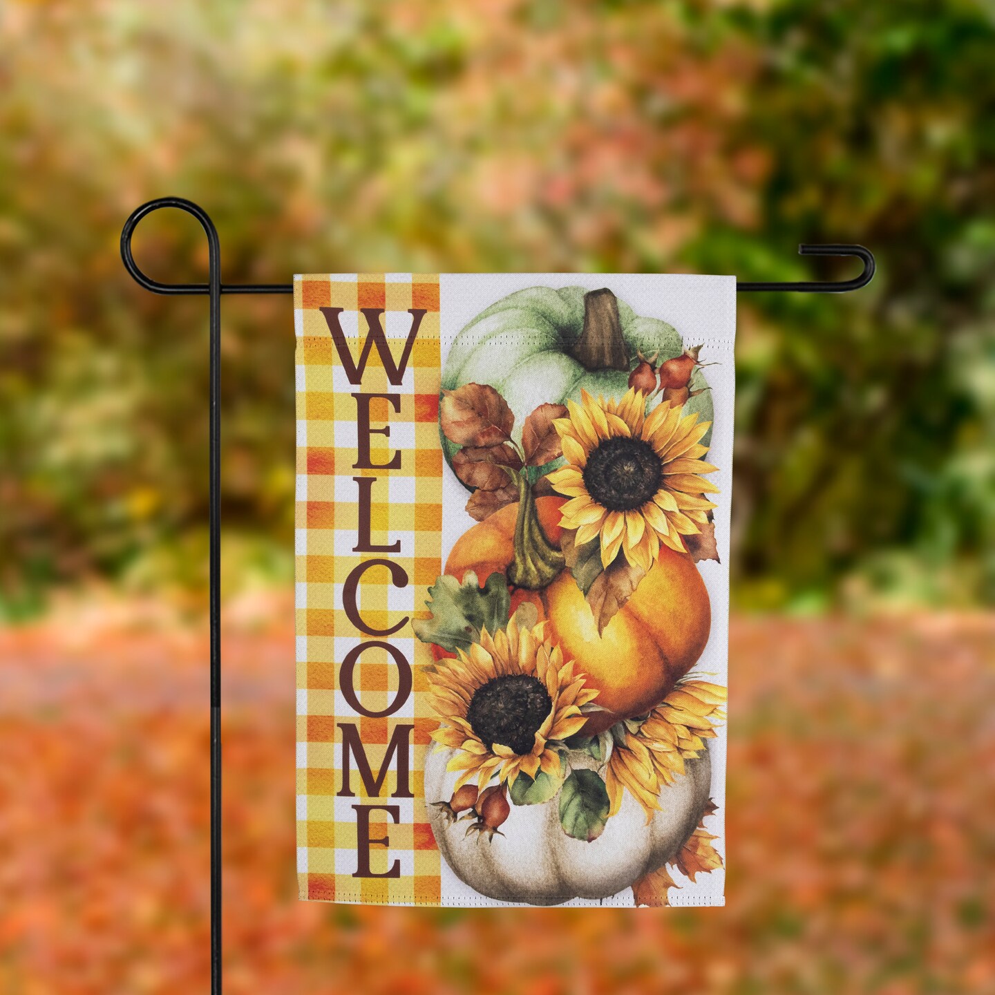 Northlight Pumpkins and Sunflowers Welcome Fall Harvest Outdoor Garden Flag - 18" x 12.5"