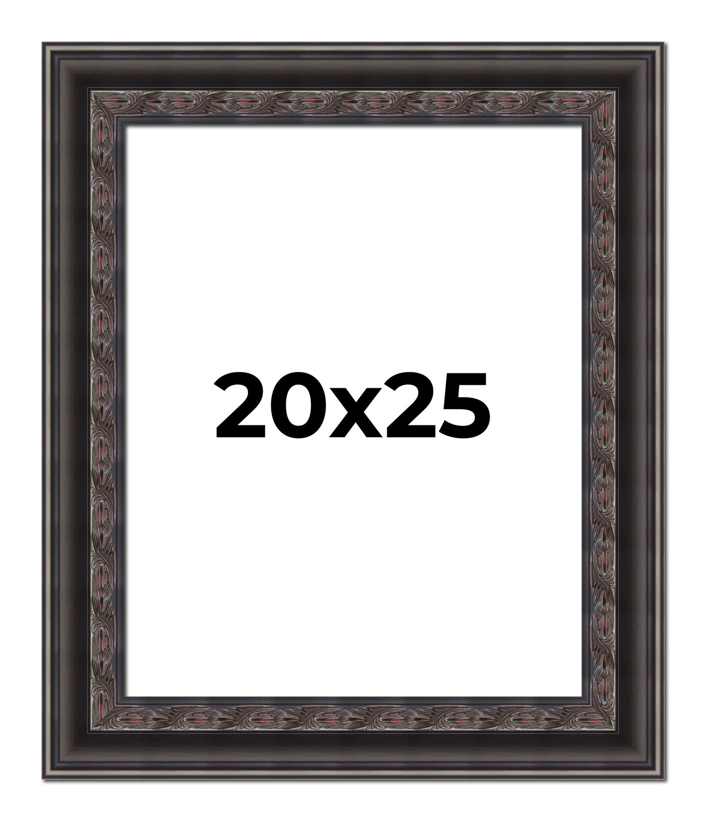 3.5&#x22; Wide Ornate Black Picture Frame - UV Acrylic, Foam Board Backing, Hanging Hardware