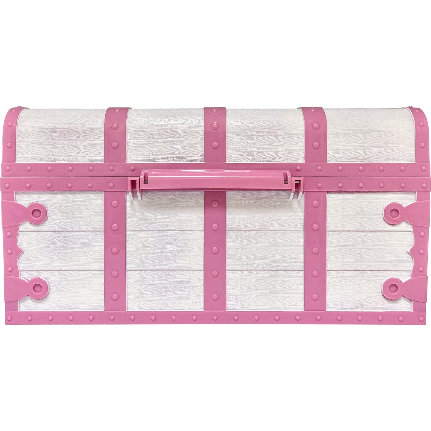 Treasure Chest with Lock &#x26; Key, Pink &#x26; White