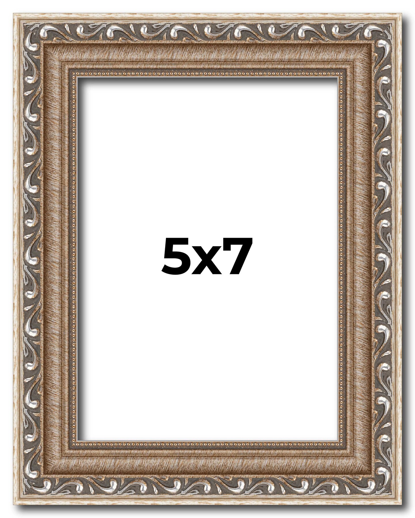 Photo Size Deco Silver Picture Frame - UV Acrylic, Foam Board Backing, Hanging Hardware