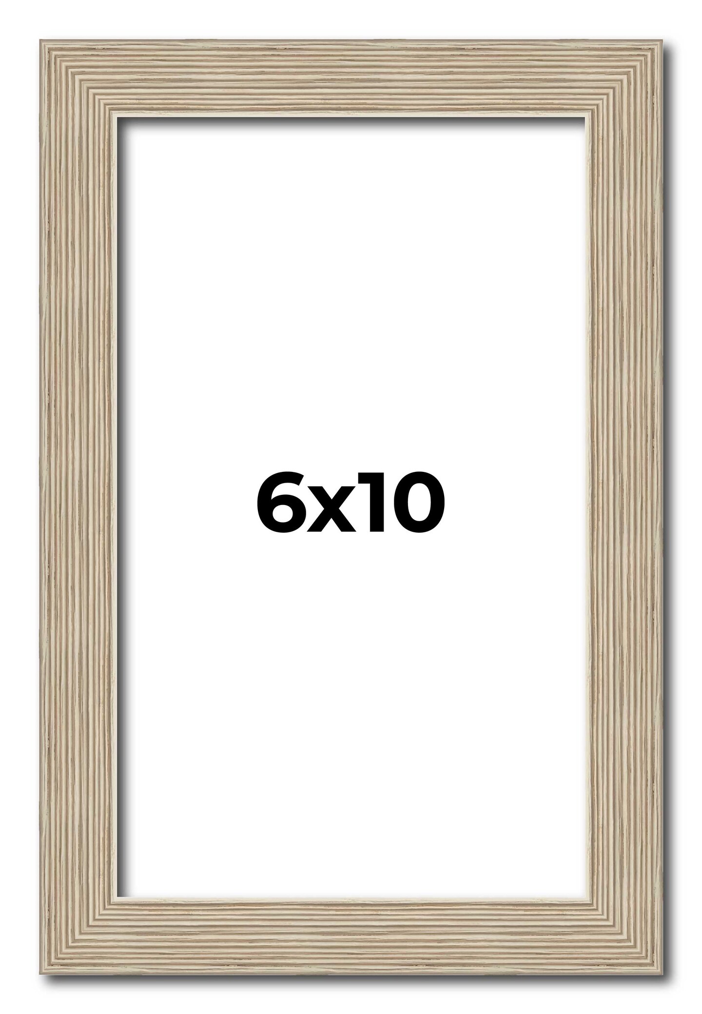 6x10 Thin Barnwood Picture Frame with UV-Resistant Acrylic & Acid Free Backing, Available in 2 Paint Finishes - Grey and Black