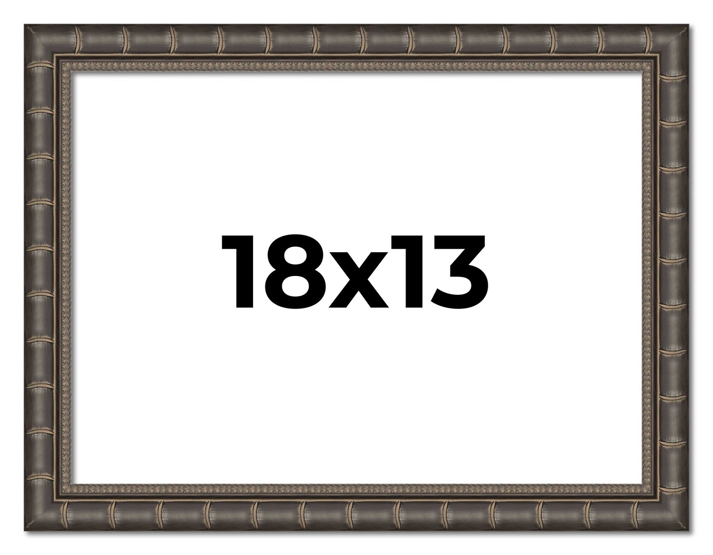 18x13 Black Modern Bamboo Picture Frame - UV Acrylic, Foam Board Backing, Hanging Hardware