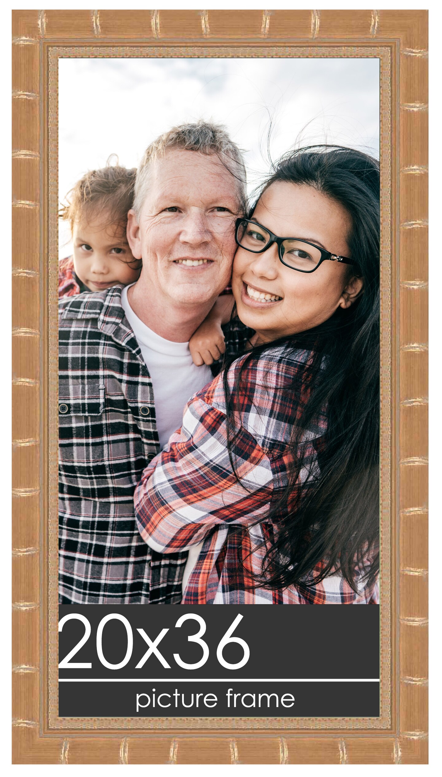 20x36 Modern Bamboo Picture Frame with UV-Resistant Acrylic & Acid
