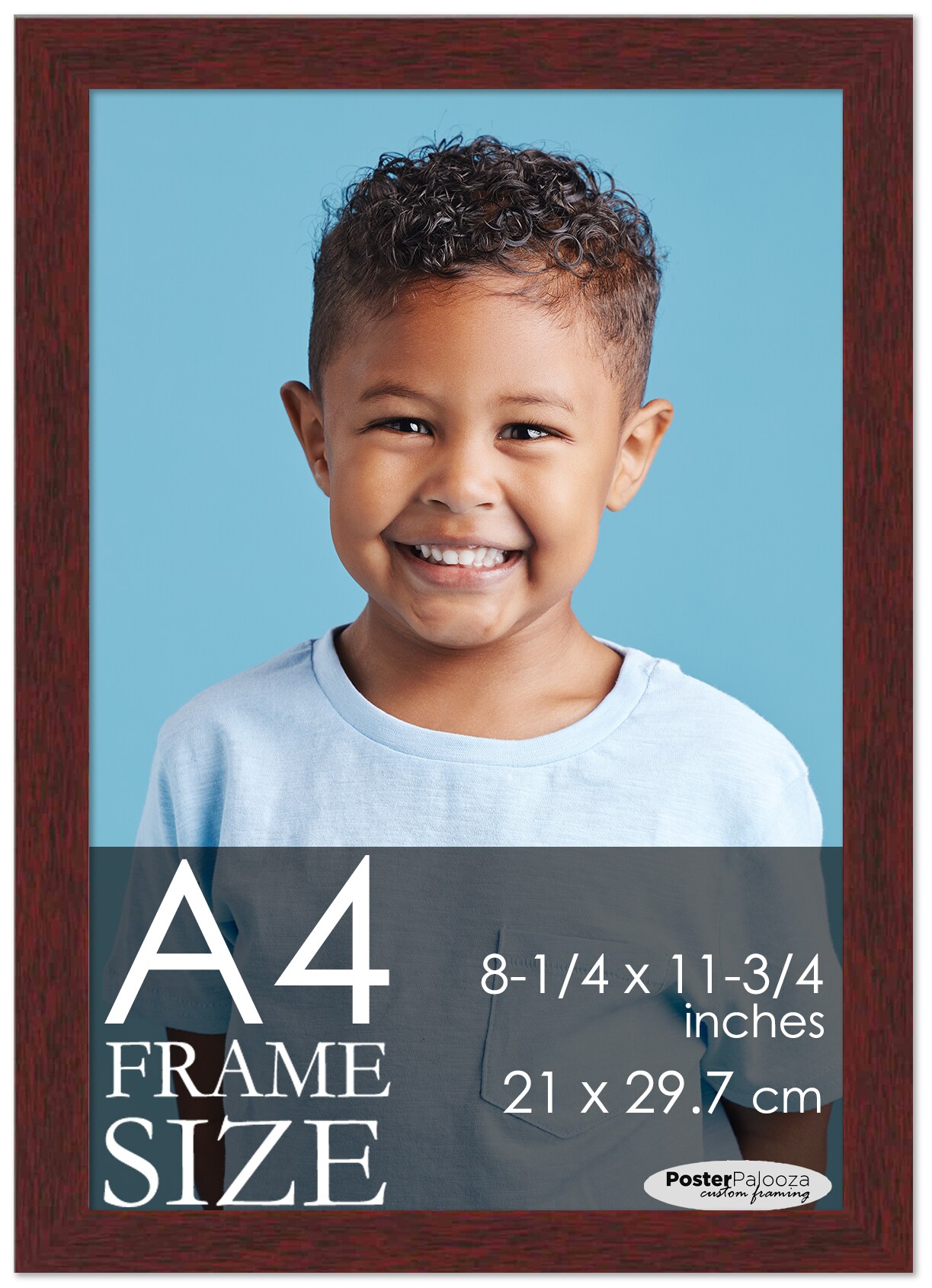 A4 Frame Brown Mahogany Finish Wood 8.25x11.75 Frame - Wood A4 Picture Frame, UV Acrylic