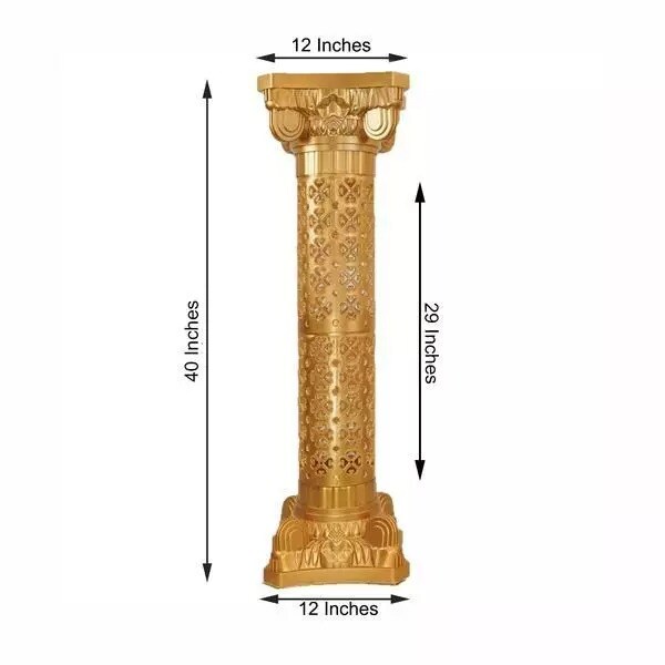 4 Gold 40&#x22; Adjustable Roman Decorative Columns Pedestal Stands Party Supplies