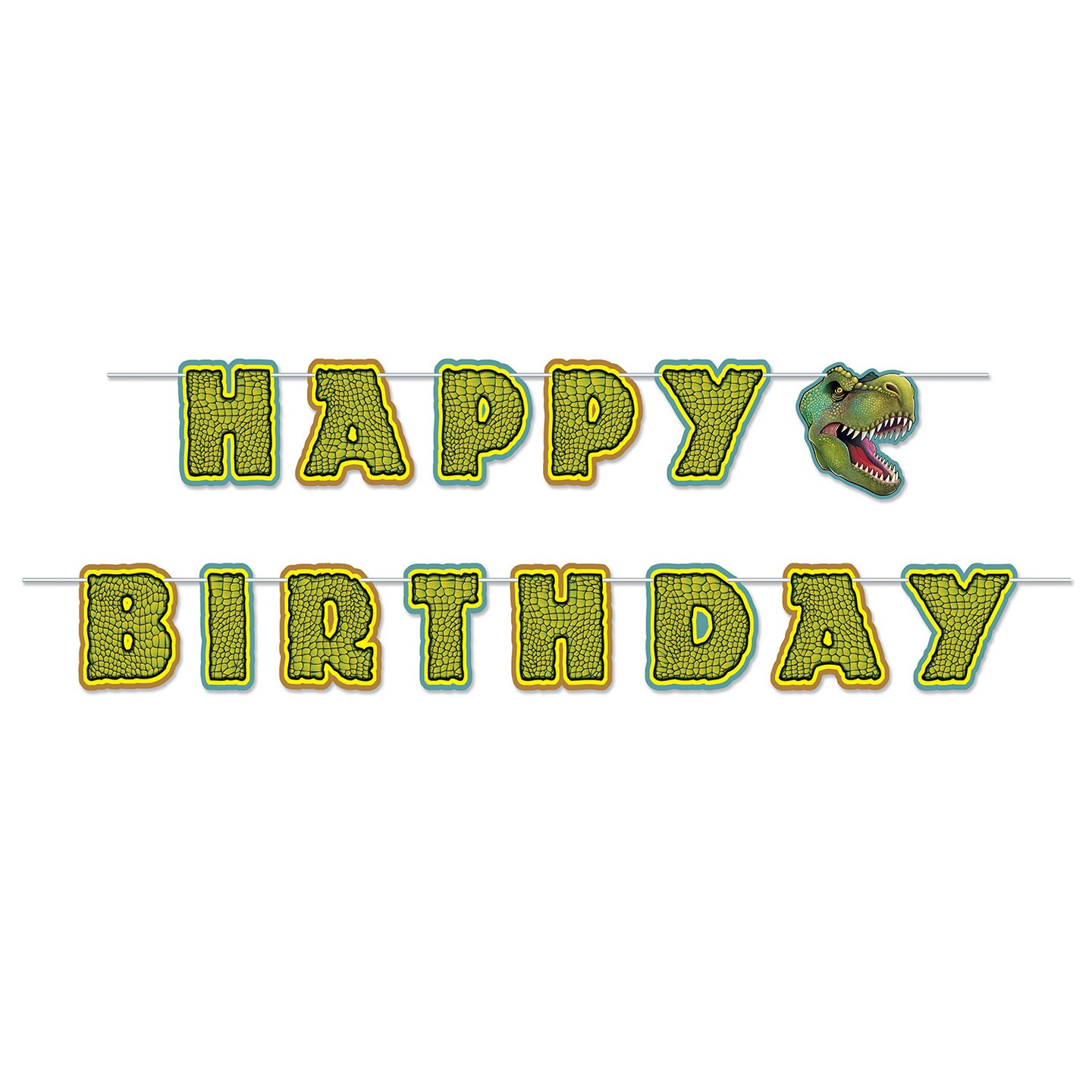 Beistle 6in. x 10Feet Standard Birthday Dinosaur Streamer - 12 Pack