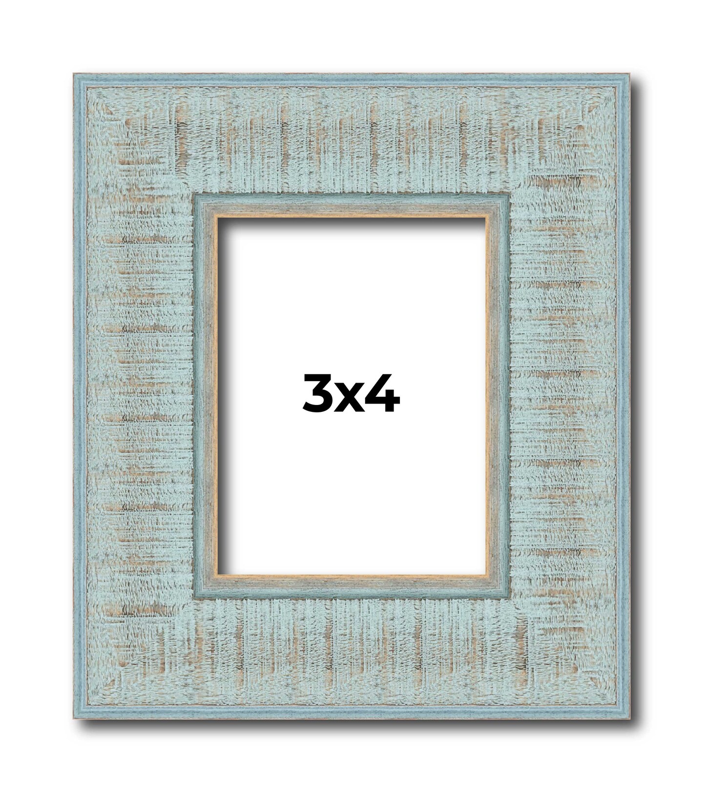 Photo Size Refined Blue Picture Frame - UV Acrylic, Foam Board Backing, Hanging Hardware