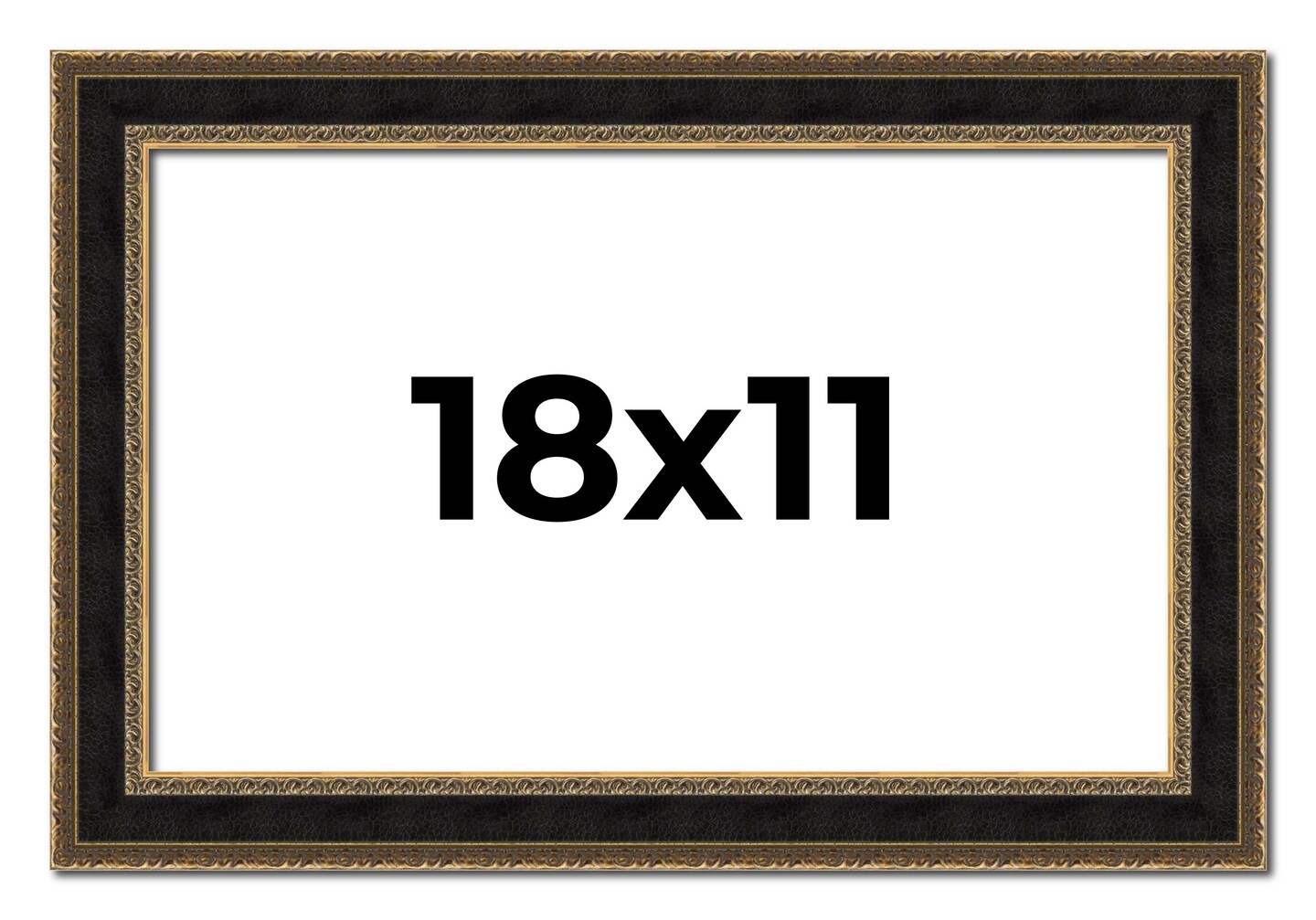 18x11 Ornate Brown Picture Frame - UV Acrylic, Foam Board Backing, Hanging Hardware