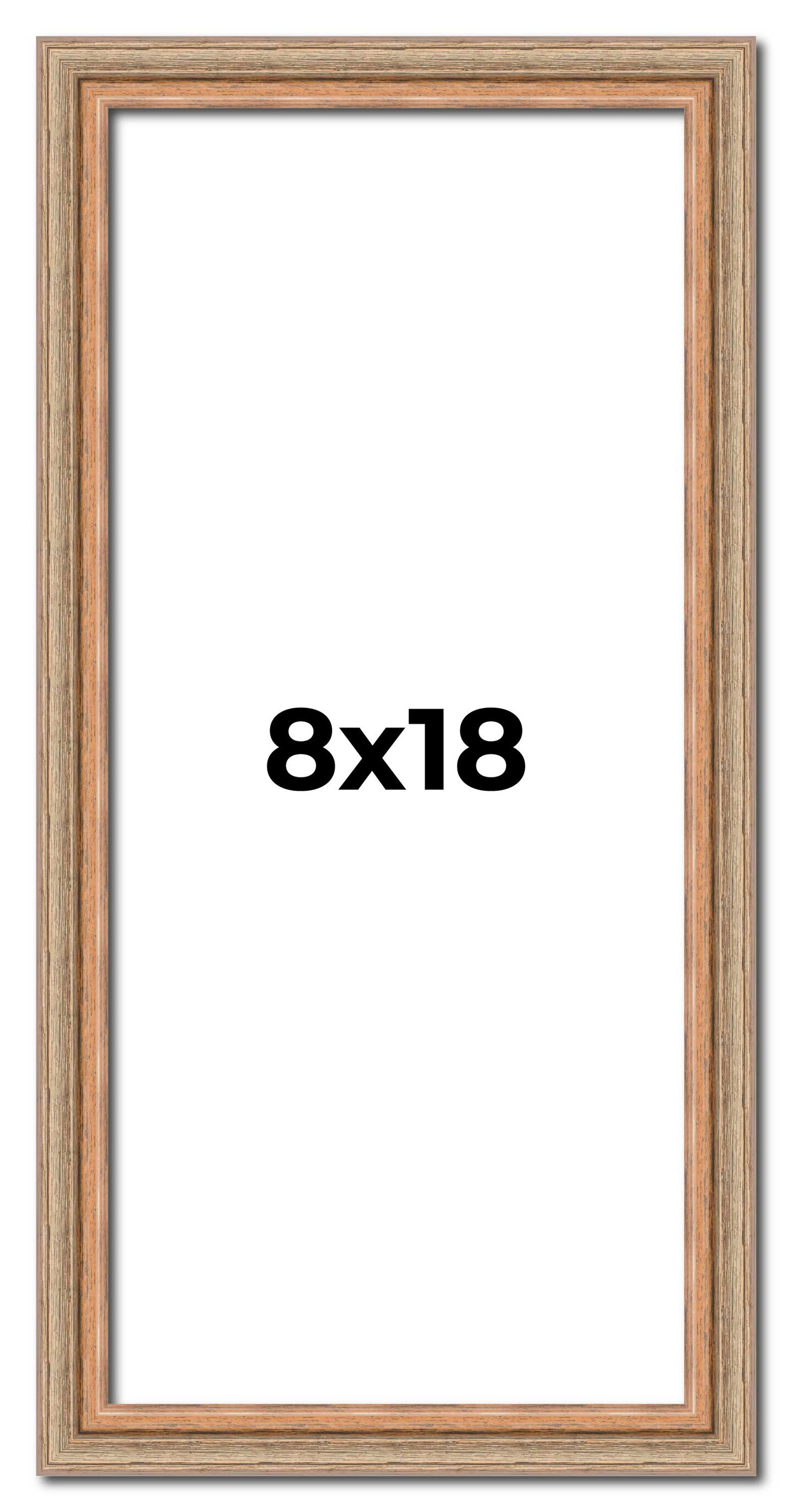 Panoramic Deco Brown Picture Frame - UV Acrylic, Foam Board Backing, Hanging Hardware