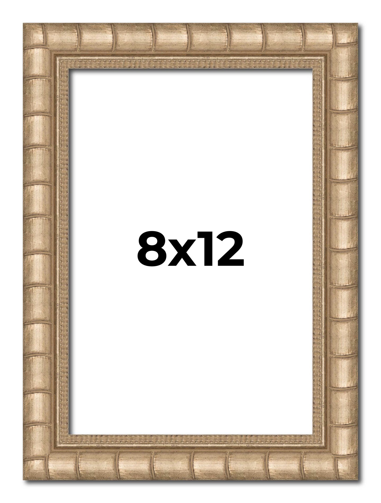 8x12 Modern Bamboo Picture Frame with UV-Resistant Acrylic & Acid Free Backing, Available in 5 Finishes - Gold, Silver, Brown, Black, and Natural
