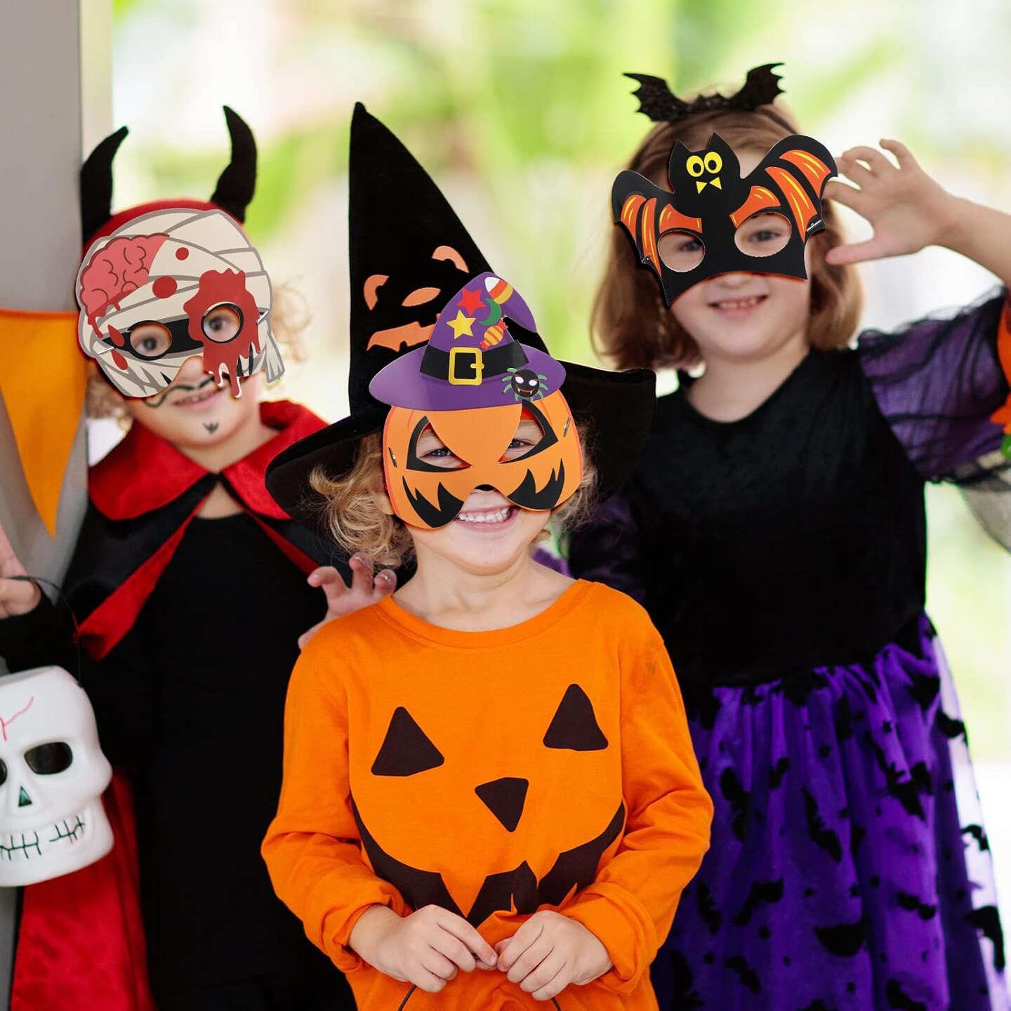 Halloween Mask Craft Pumpkin Witch Bat Pirate