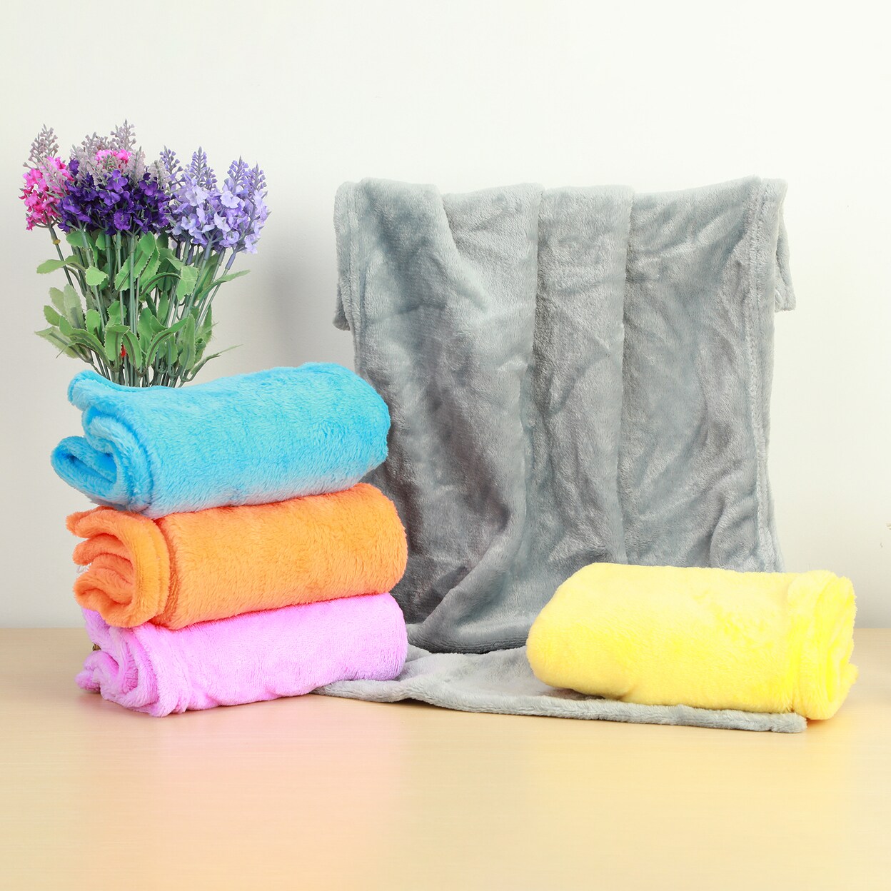 Coral Fleece Blankets Super Soft Shaggy Universal Solid-Color Fleece Blankets For Sofa
