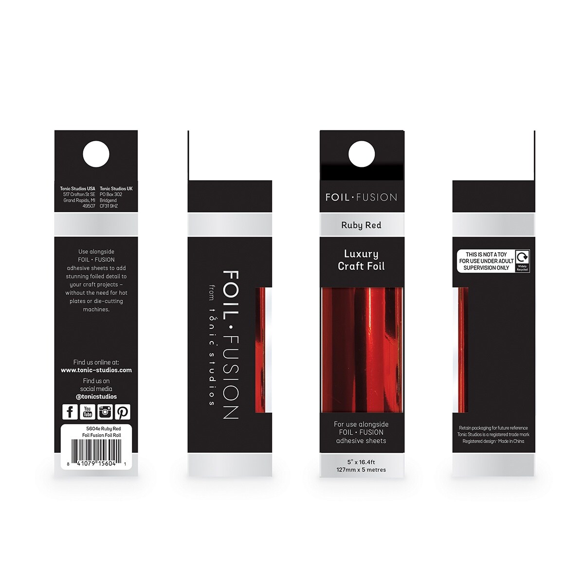 Tonic Studios Craft Perfect Foil Fusion Folie - 5 Rollen Rose Gold, Je 16.4ft