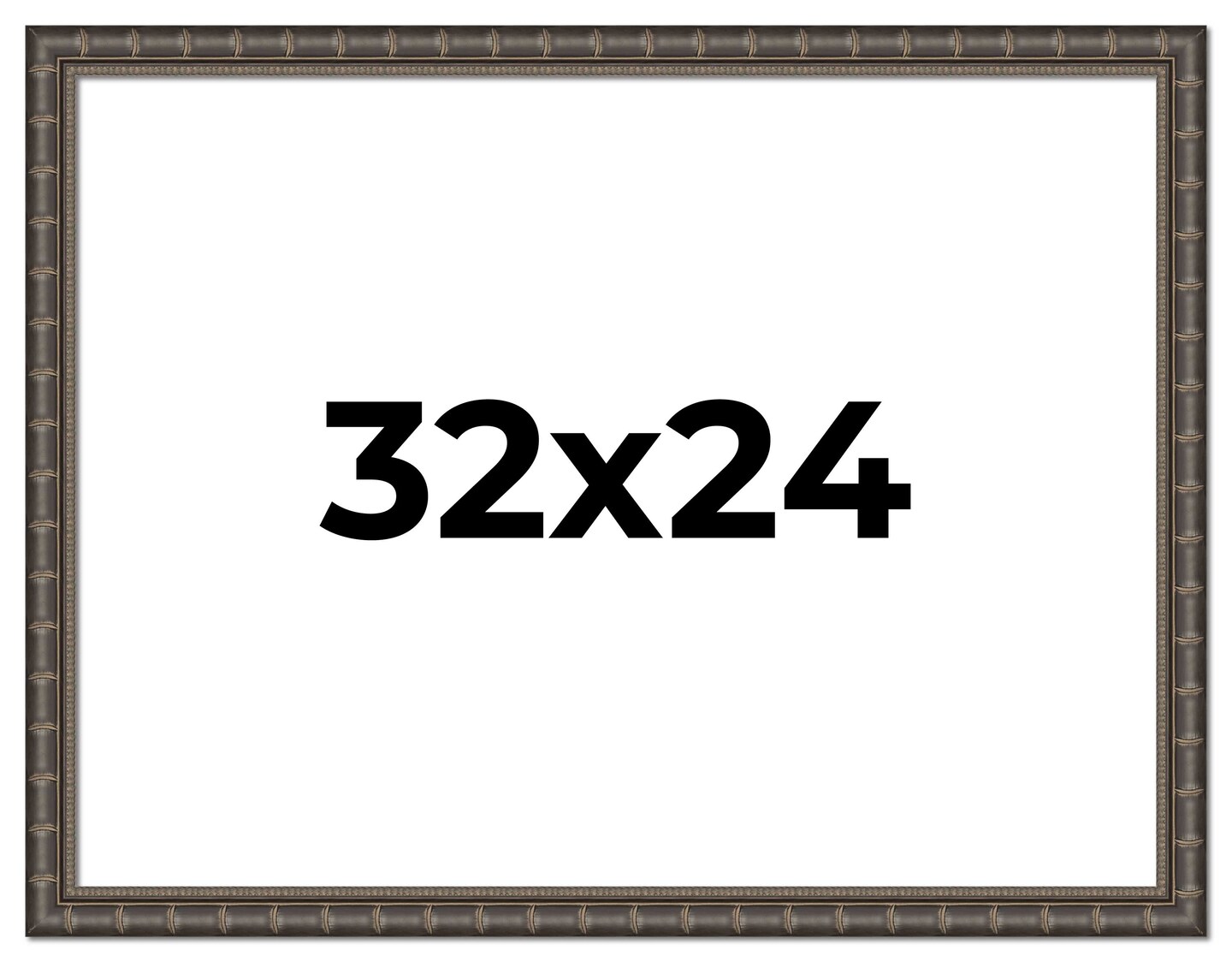 32x24 Modern Bamboo Picture Frame with UV-Resistant Acrylic & Acid Free Backing, Available in 5 Finishes - Gold, Silver, Brown, Black, and Natural