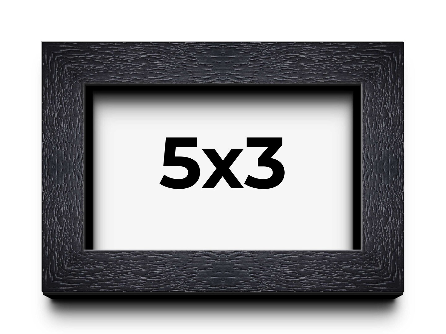 5x3 Shadow Box 1" Depth Black Picture Frame - UV Acrylic, Backing, Hanging Hardware