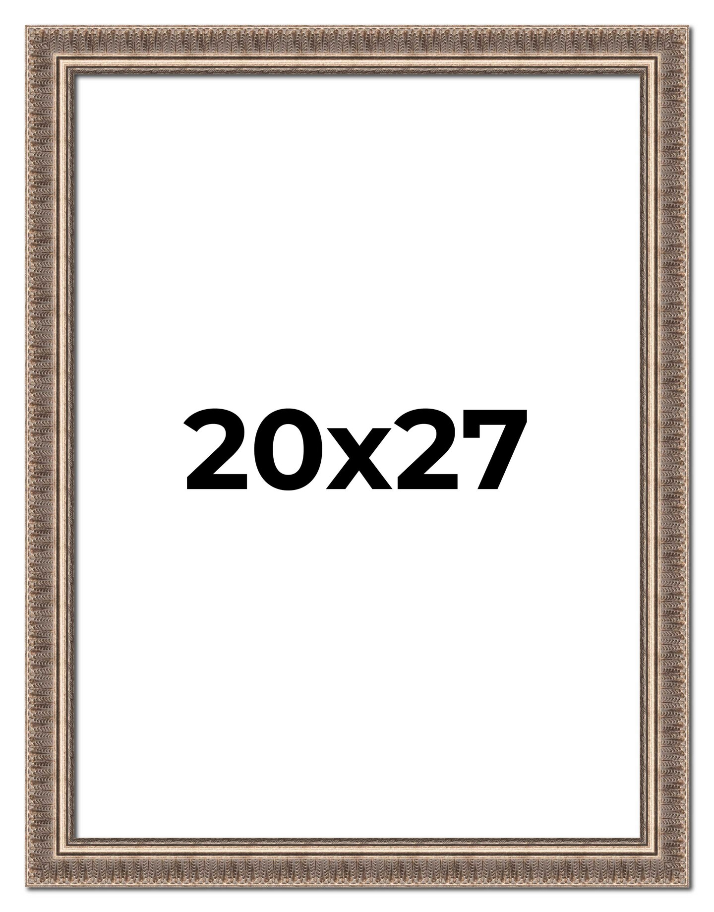 20x27 Ornate Picture Frame with UV-Resistant Acrylic &#x26; Acid Free Backing, Available in 5 Finishes - Black, Brown, Gold, Silver, White