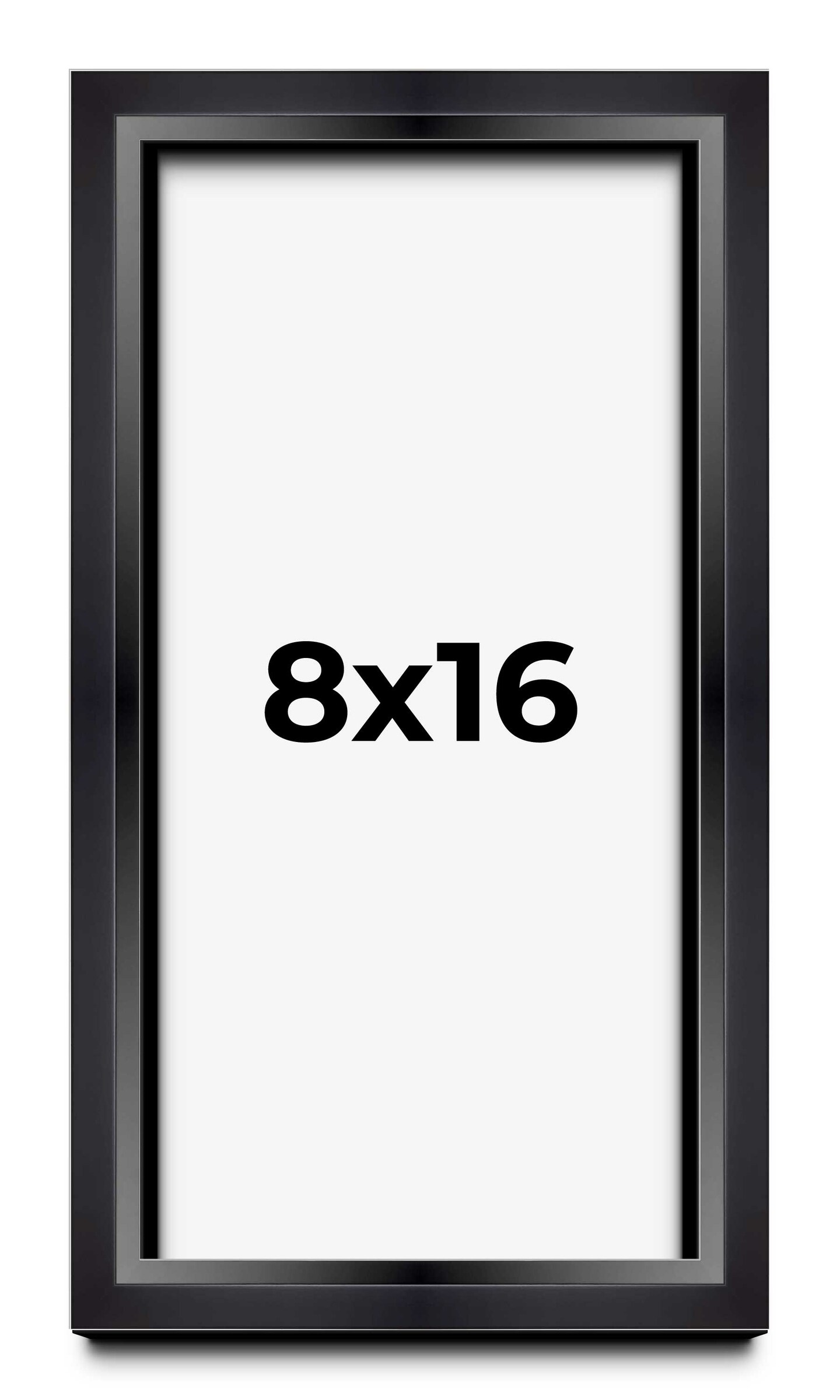 Panoramic Modern Shadow Box 1.5" Depth Black Frame - UV Acrylic, Backing, Hanging Hardware