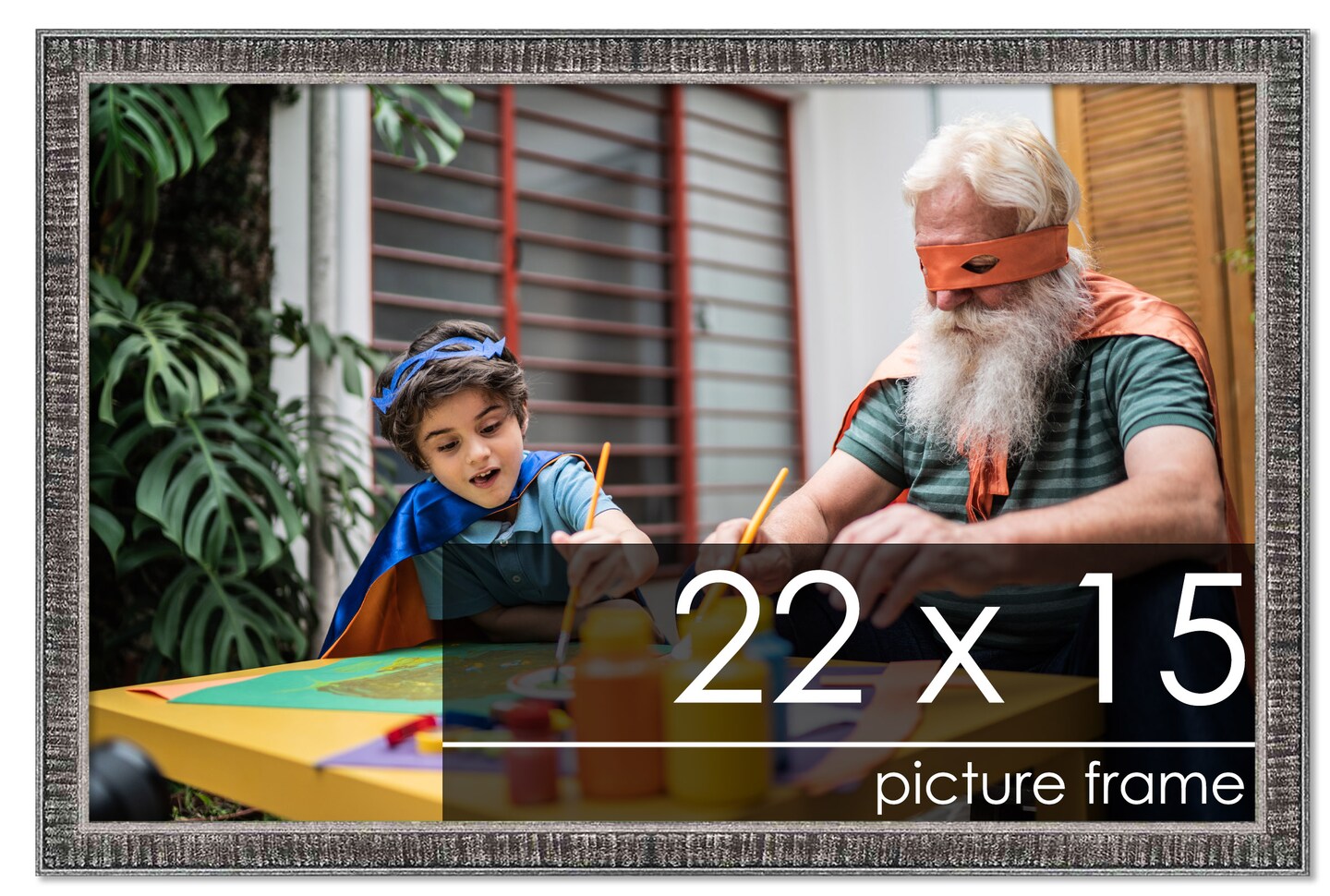 Textured Black Picture Frame - UV Acrylic, Backing Board, Hanging Hardware Included