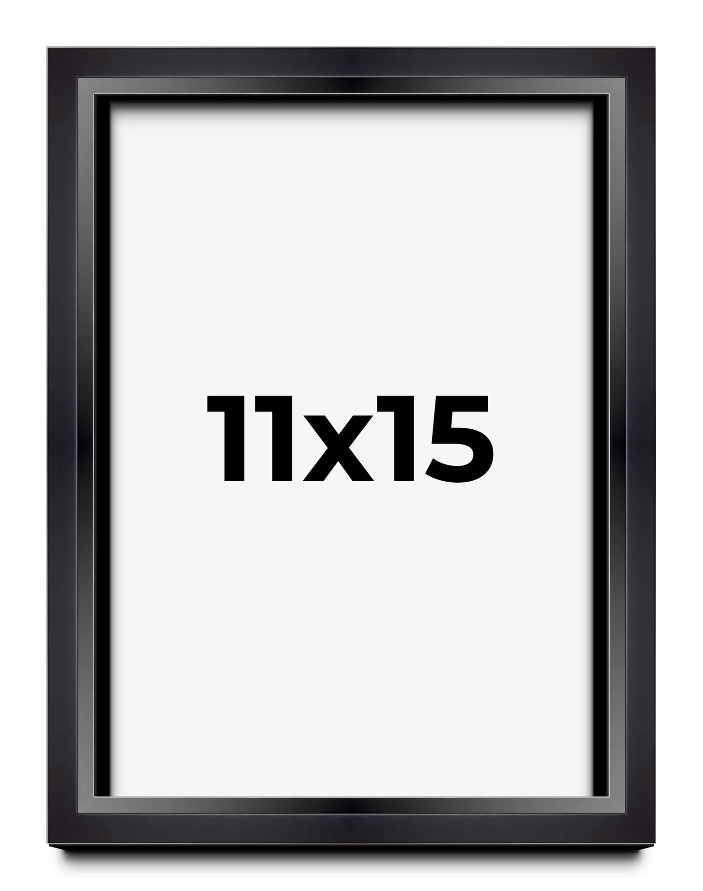 11x15 Minimalist Shadow Box Black Picture Frame - UV Acrylic, Backing, Hanging Hardware