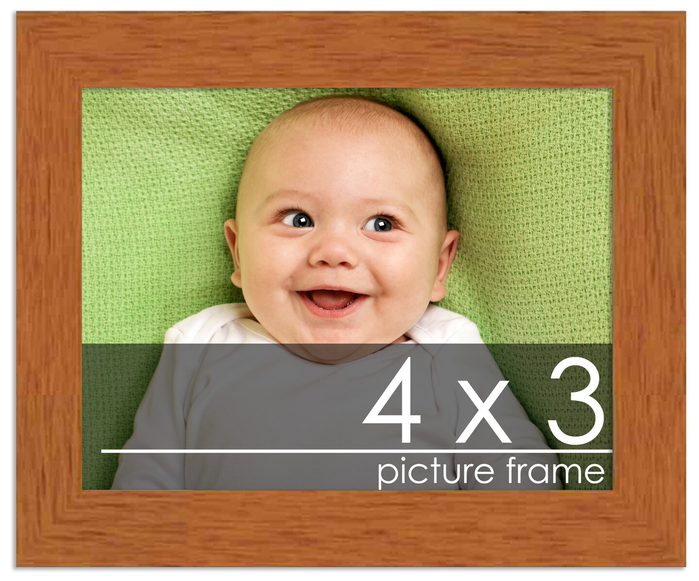 Photo Size Modernist Brown Picture Frame - UV Acrylic, Foam Board Backing, Hanging Hardware