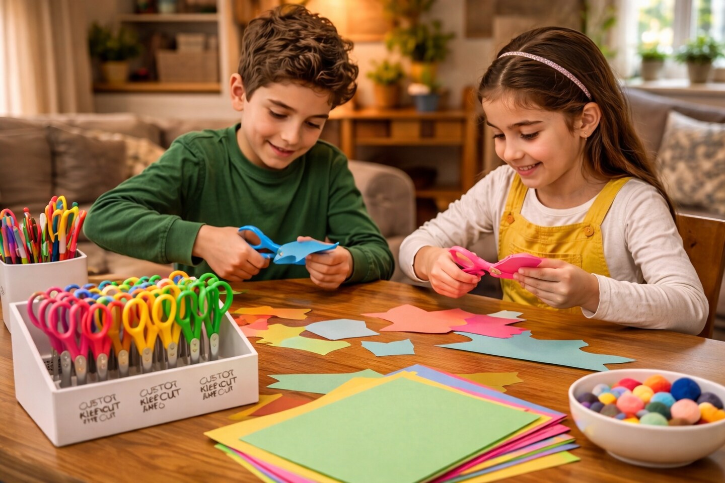 Westcott KleenCut Kids Scissors Set of 12 with Rack – Blunt or Pointed Tip – Classroom Student Safety Scissors Bulk Pack