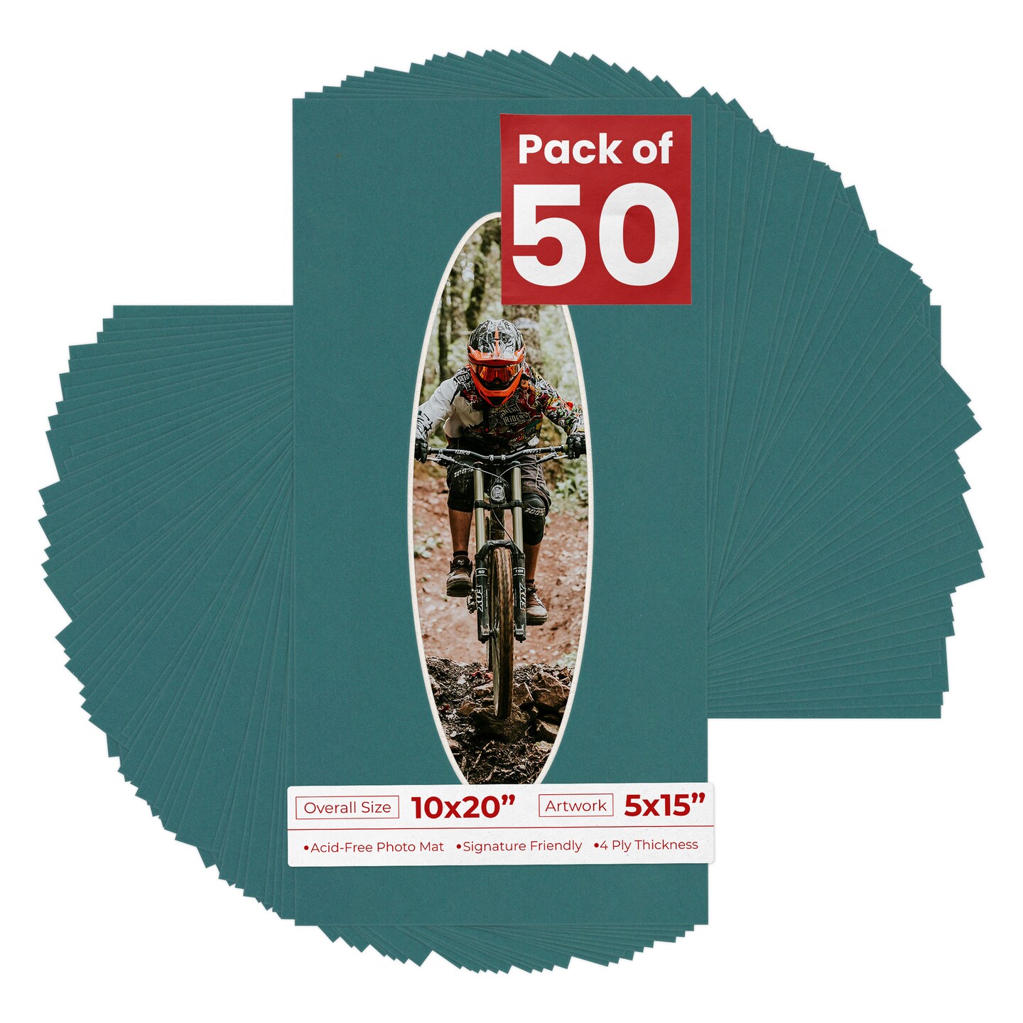 Everglade Green Mat Board for 10x20 Frames - Oval Opening for 5x15 ...