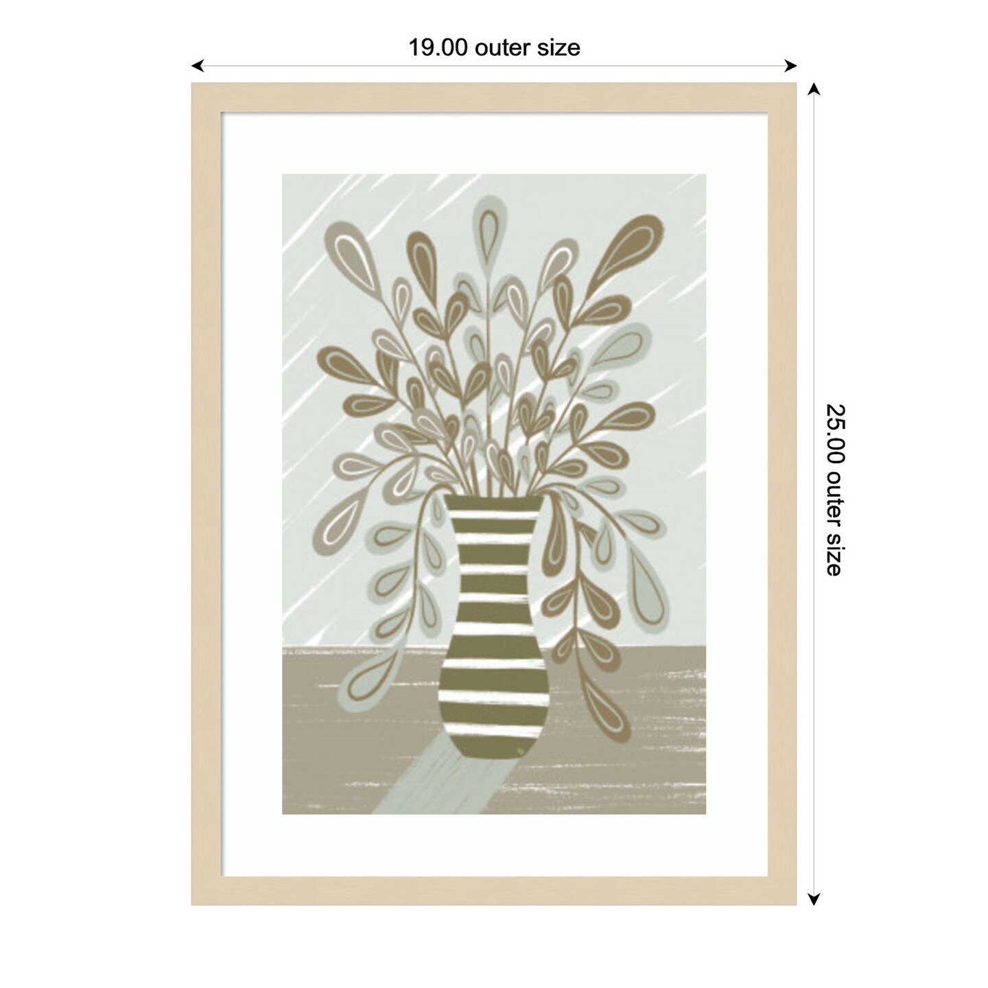 Beige Table Top by Martina  Wood Framed Wall Art Print