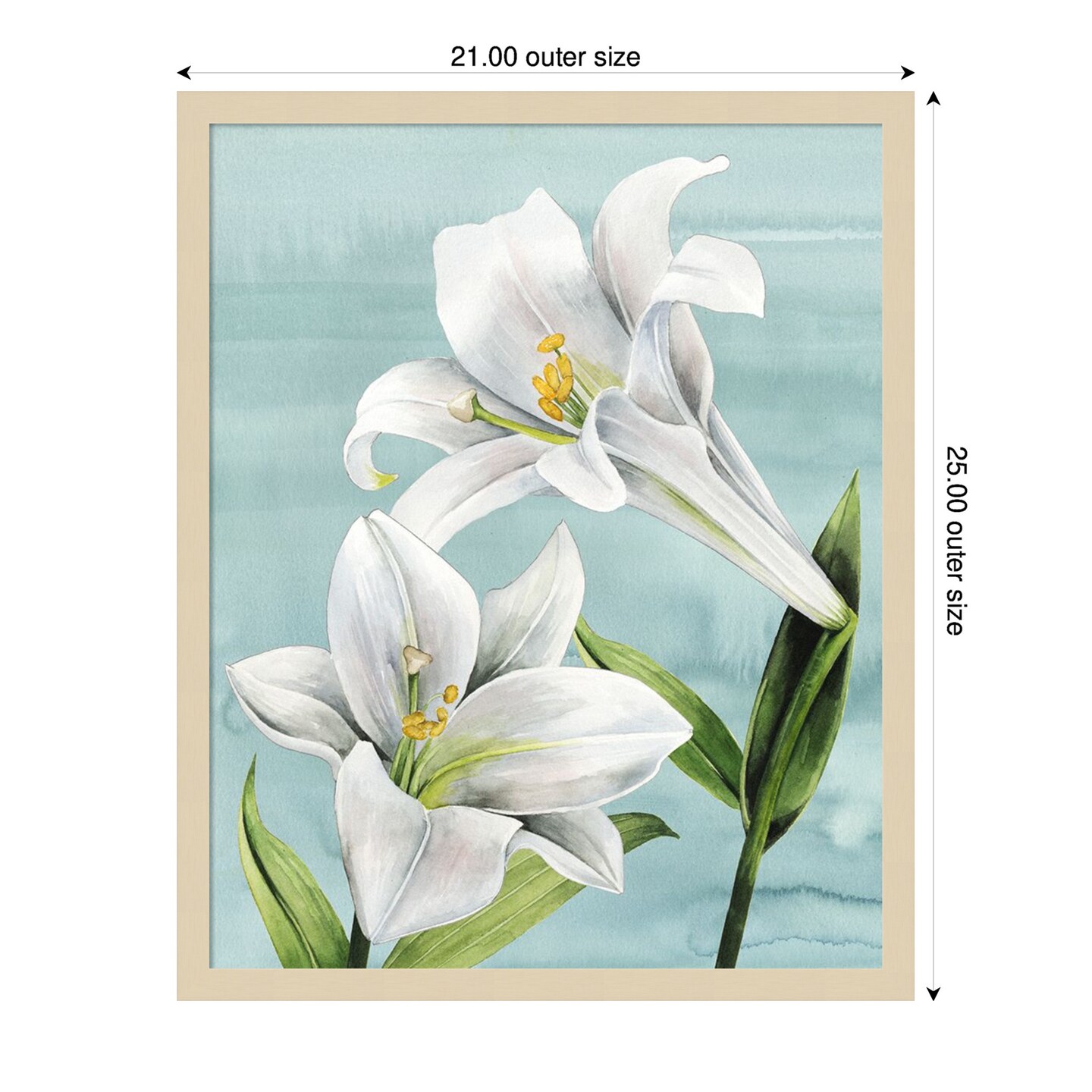 Peaceful Lilies I by Grace Popp Wood Framed Wall Art Print