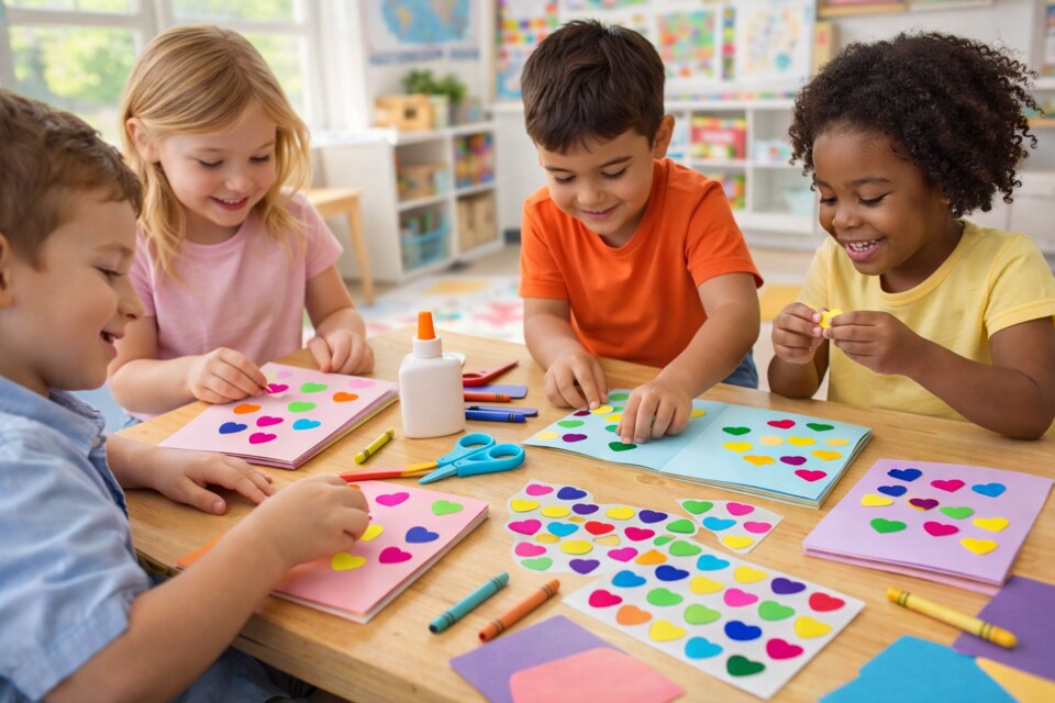 Colorful Heart Stickers – 25 Sheets Pack Bright Heart Stickers for Kids Crafts, Classroom Rewards & Decorations