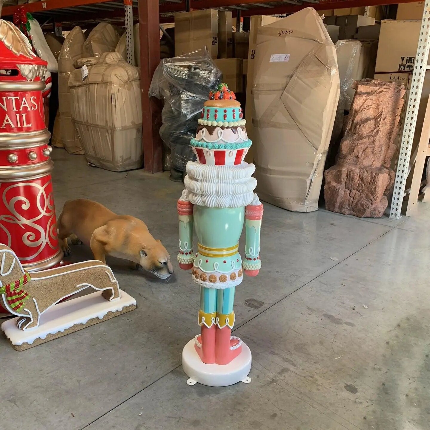 Small Pastel Nutcracker Candy Cake Statue