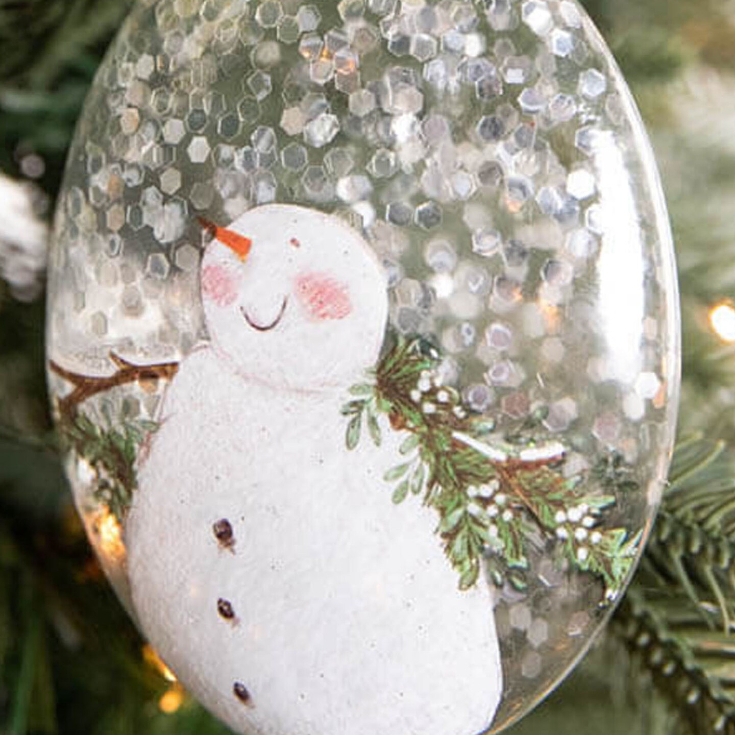5&#x201D; Snowman Family Glass Ornament Hand-Painted Holiday Tree Decoration