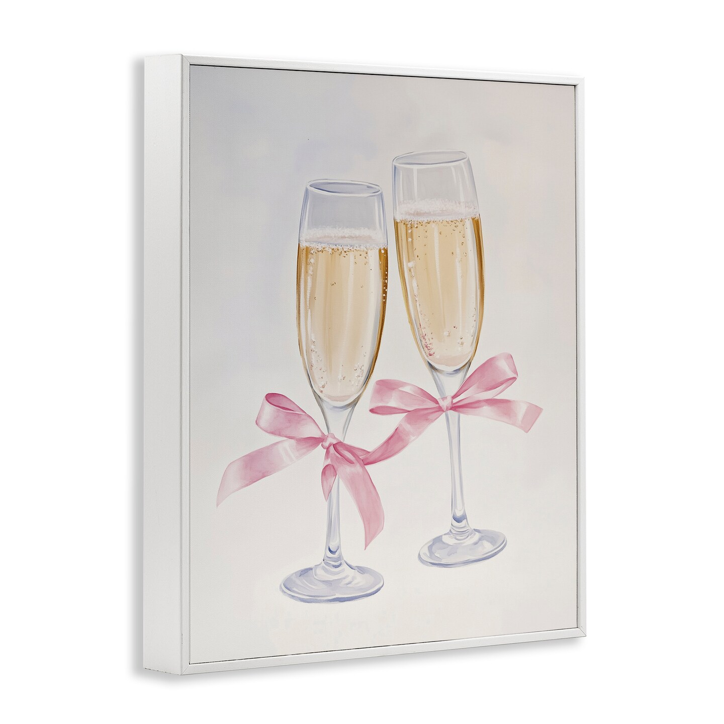 Stupell Industries Chic Bow Champagne Glasses Framed Giclee Design by Arlington Prints