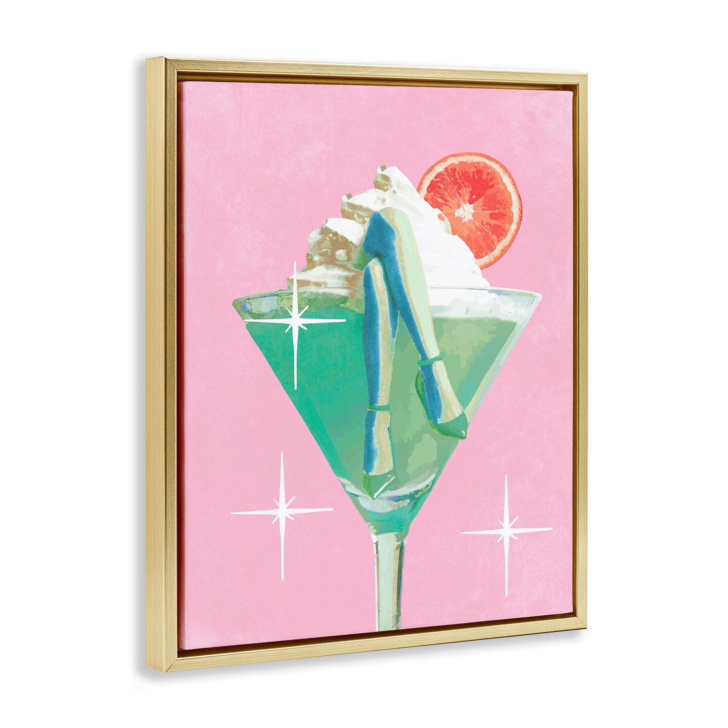 Stupell Industries Glam Legs with Cocktail Floating Frame By Lil' Rue