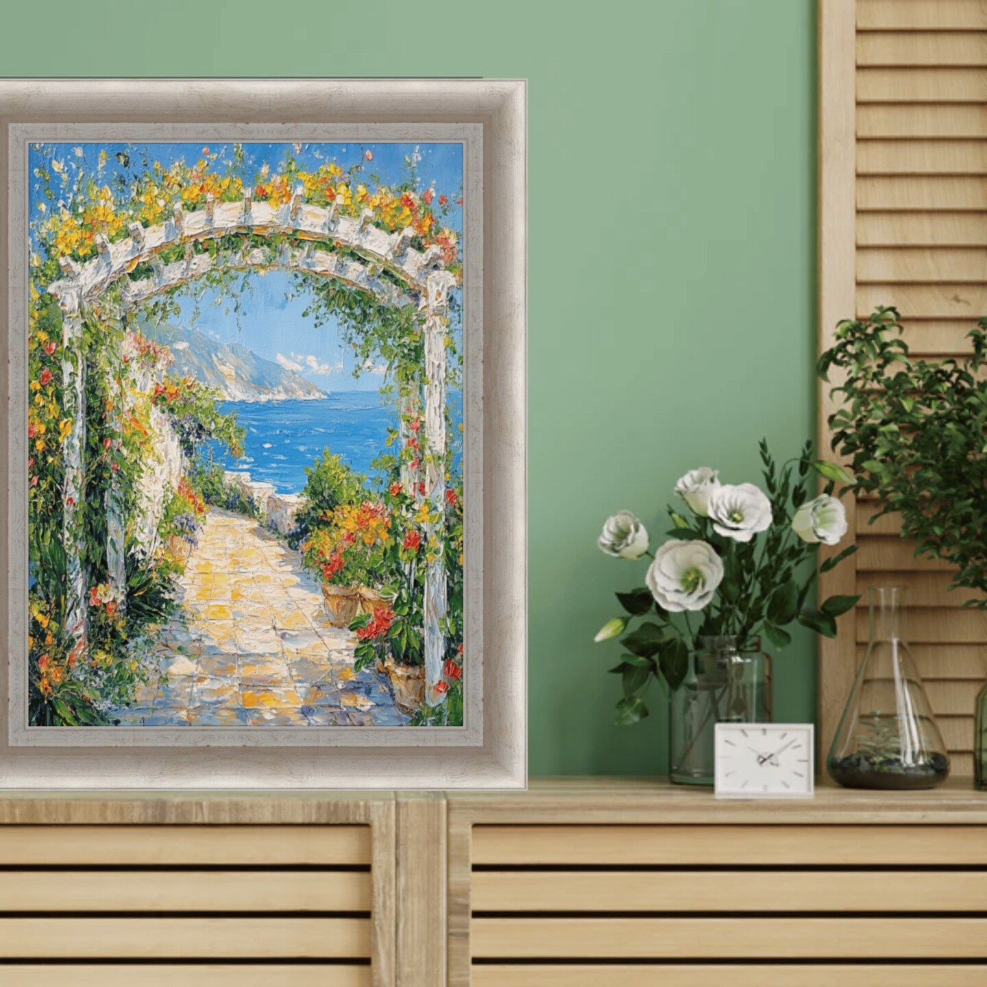 Italian Florentine Silver Leaf Shadow Box Picture Frame 20x28 frame