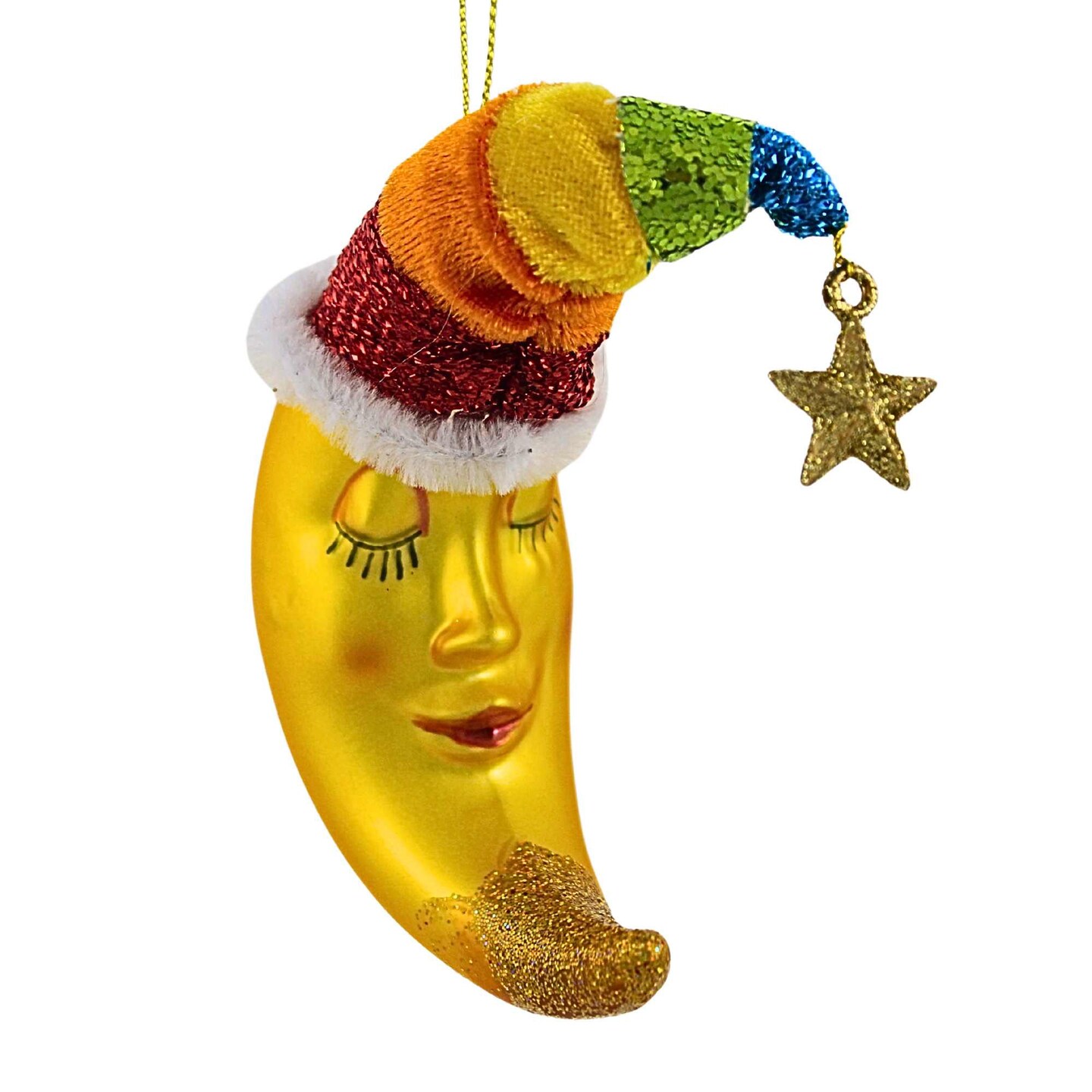 December Diamonds 4.5 Inch Rainbow Moon Ornament Christmas Tree Ornament , Christmas Decor Crescent Lgbtq