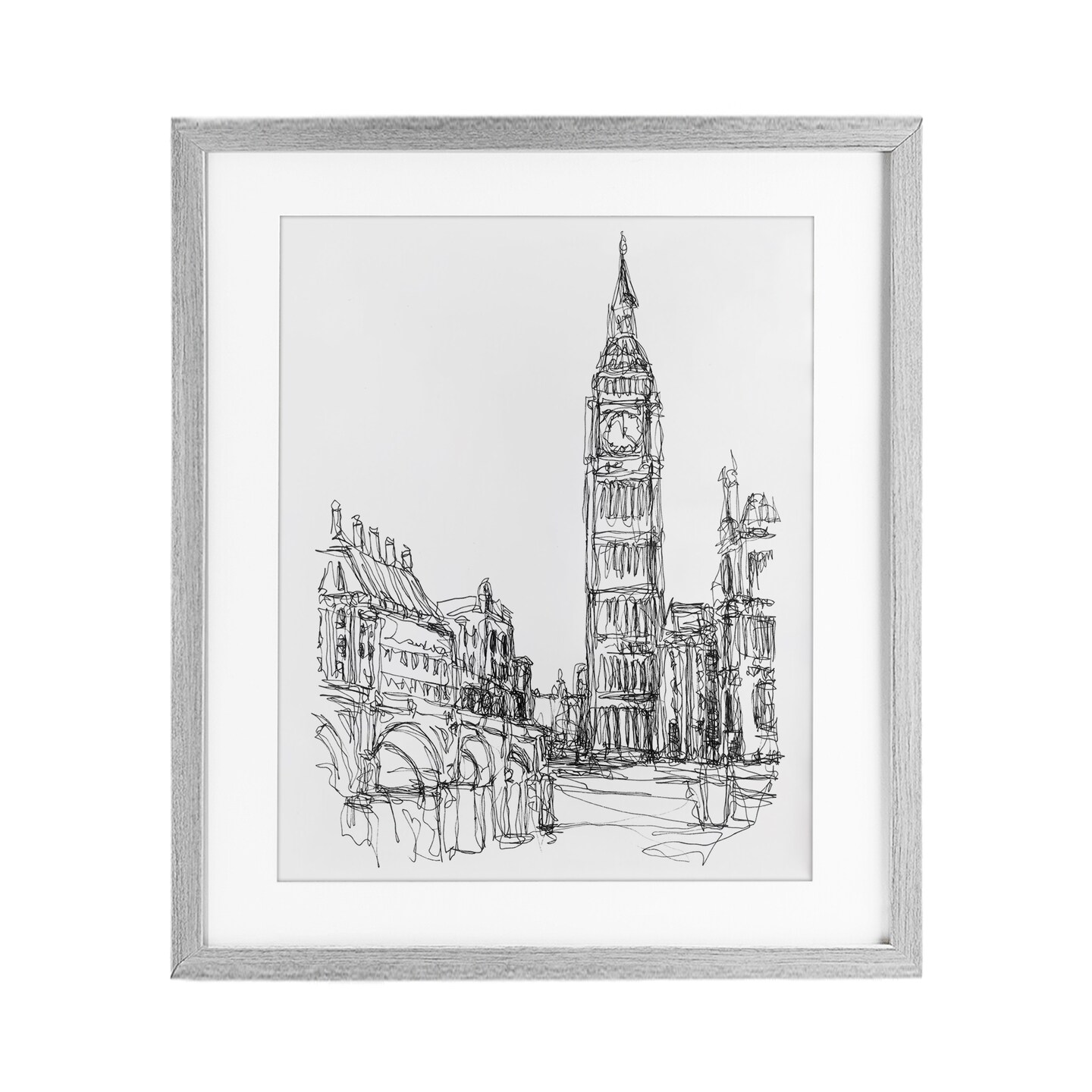 Stupell Industries Parisian Cityscape Sketch Framed Print Under Glass, design by Ethan Harper