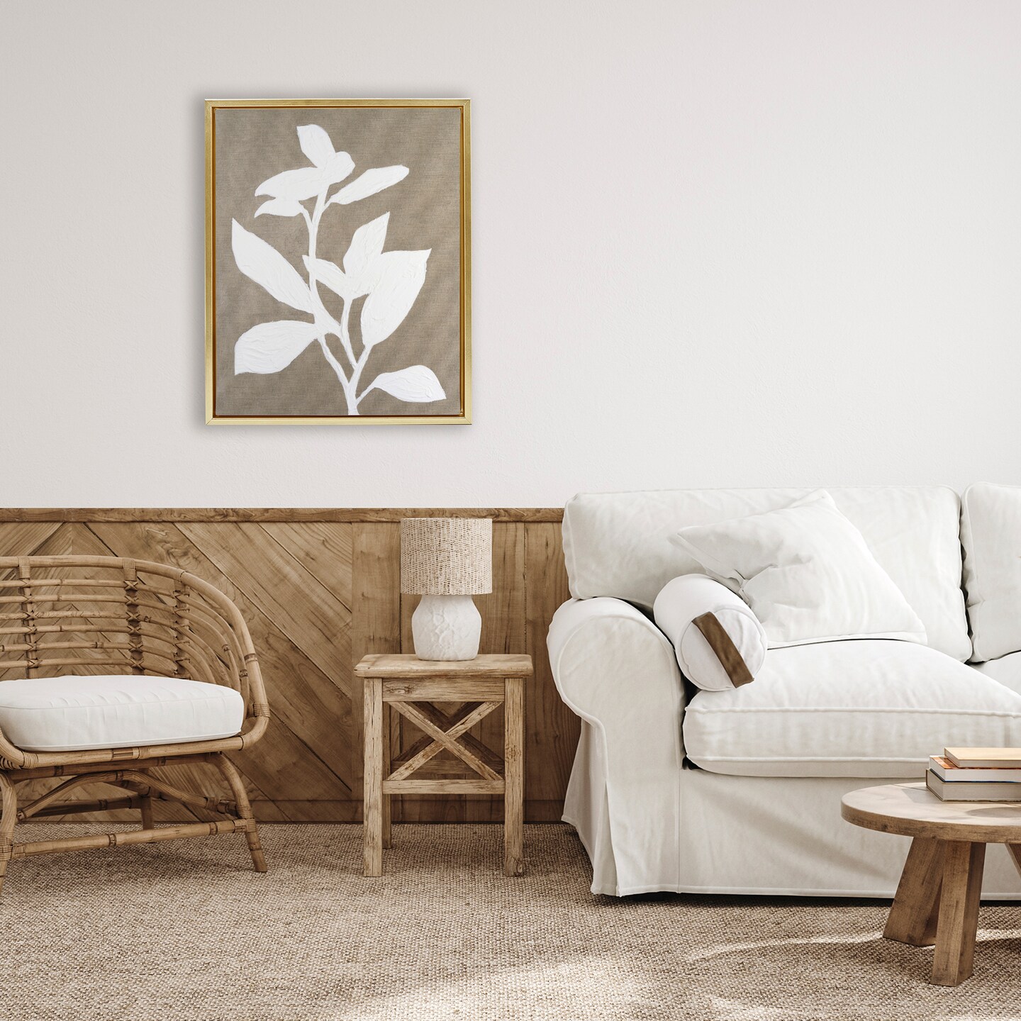 Stupell Industries Frosted Linen Floral Floating Frame, design by Vanna Lam