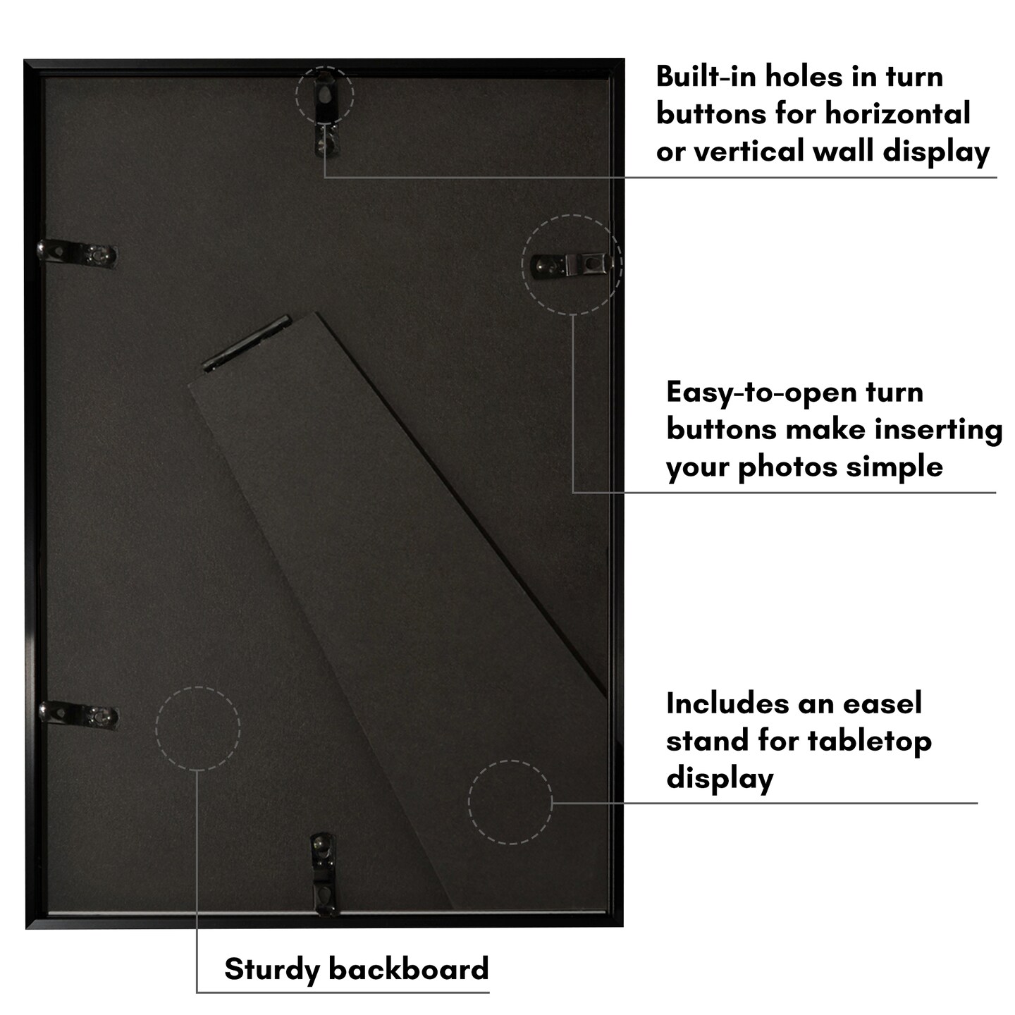 Americanflat Aluminum Picture Frame with Mat - Metal Photo Frame - Black Metal Molding Frame - Shatter Resistant Glass - Hanging Hardware