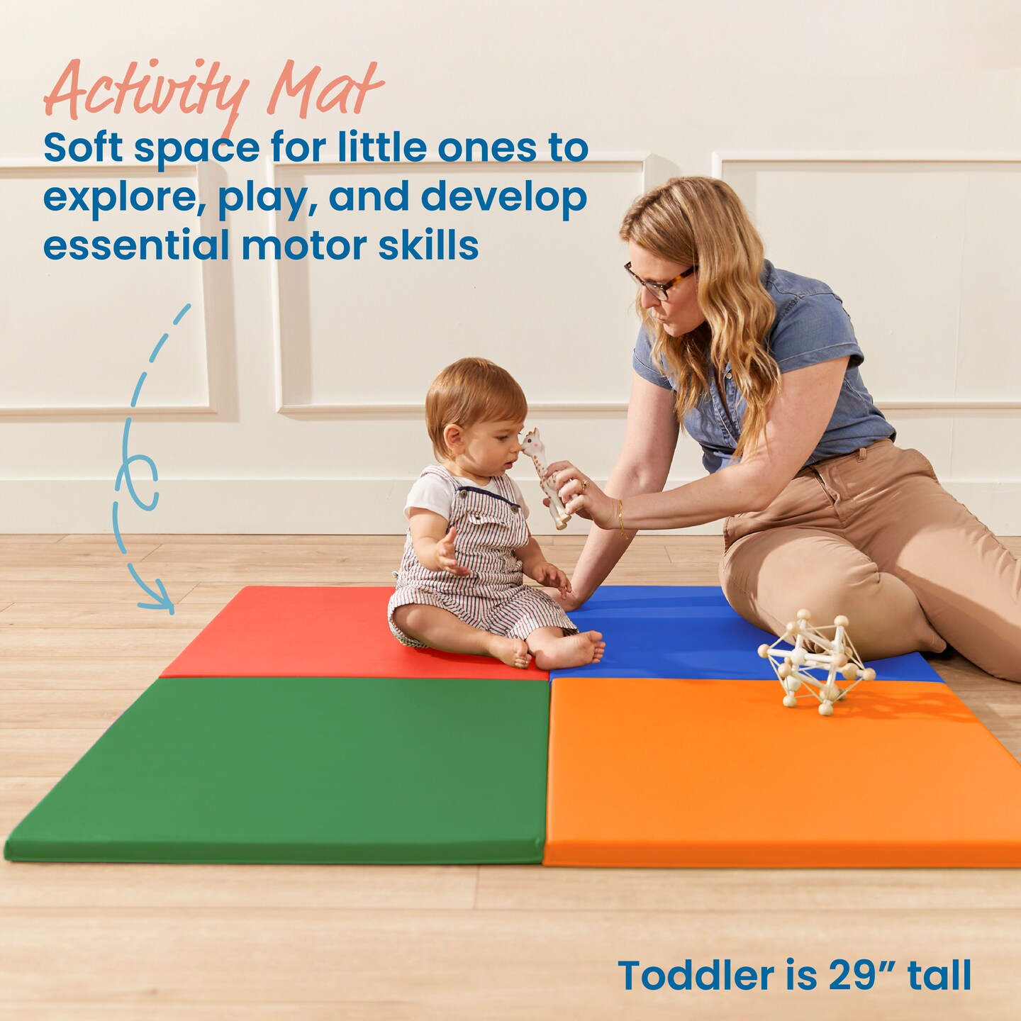 Play Patch Activity Mat Squares, Modular Playmat, 4-Pack