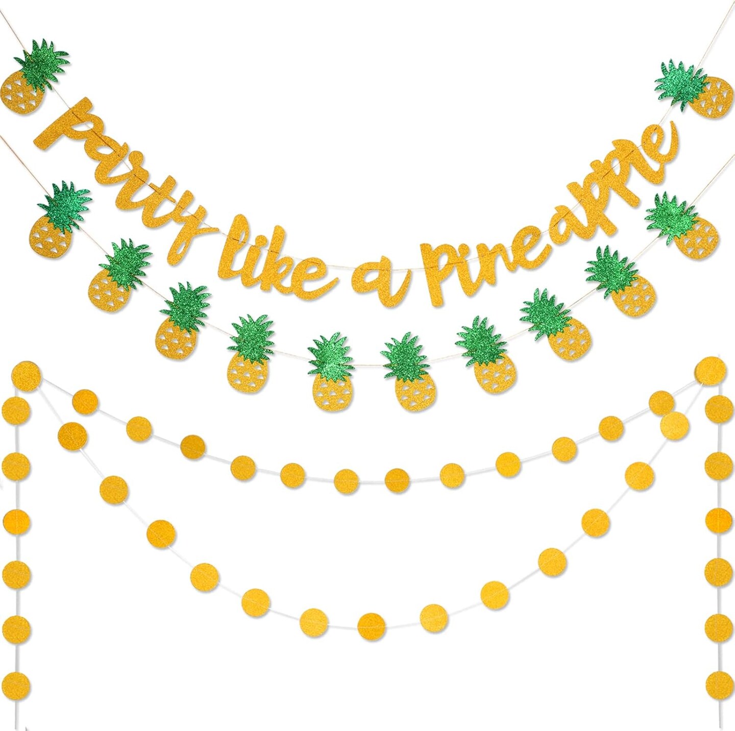 6 pcs Party Like a Pineapple Birthday Banner