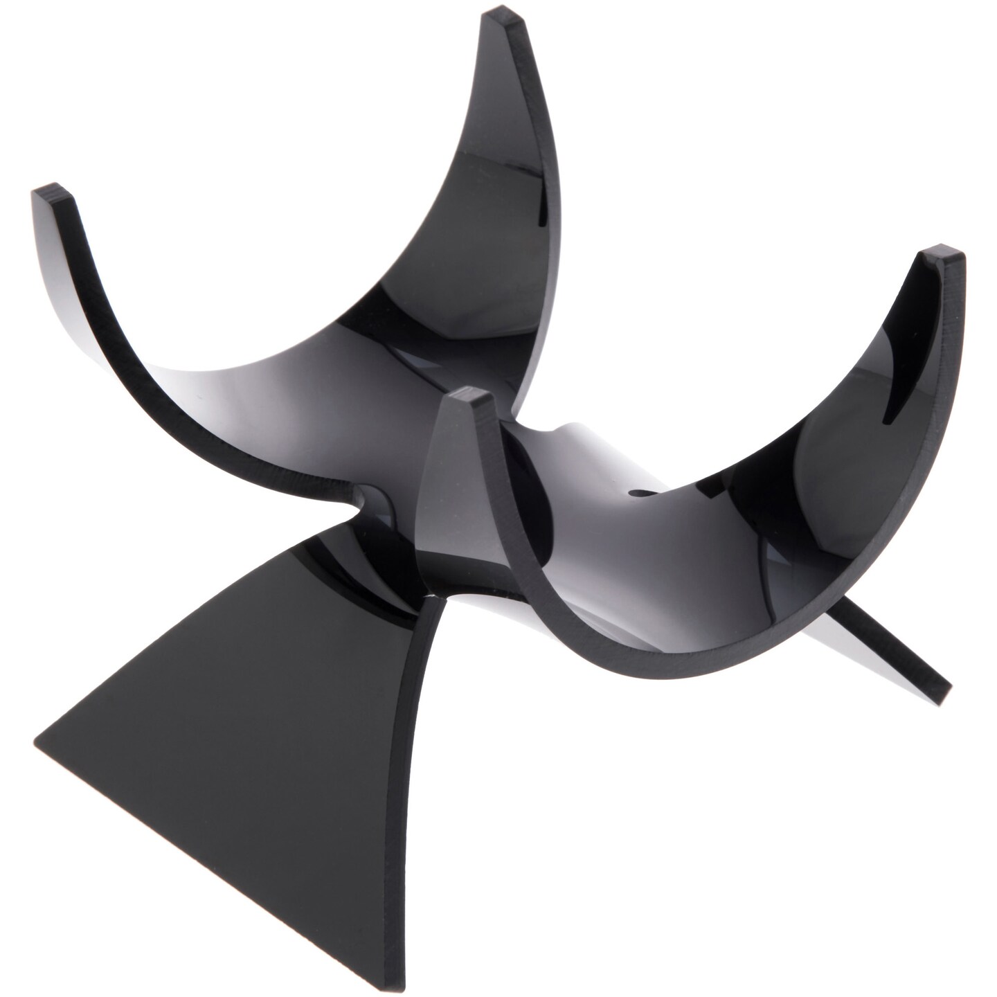 Plymor Black Acrylic Fossil, Mineral or Crystal Display Holder Stand, 2.5" H x 2.875" W x 3" D