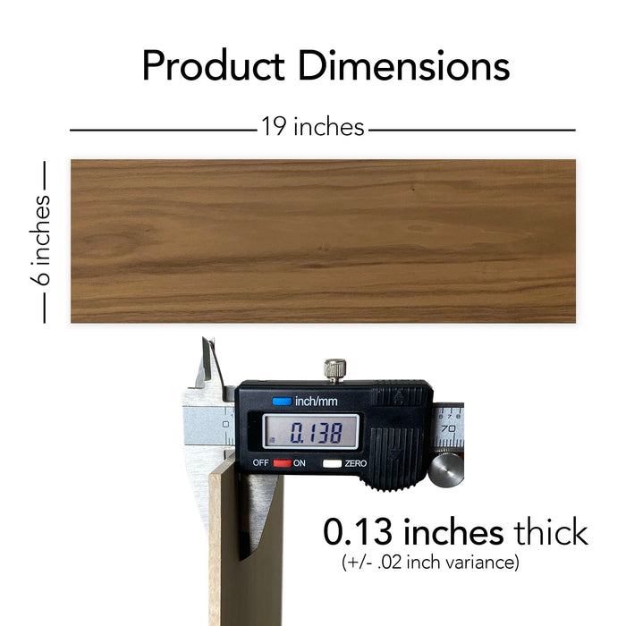 Solid Hardwood 6x19 inches, 0.13 inches, 1/8 inches, Unfinished or Finished | Basswood, Poplar, Mahogany, Walnut, Cherry, Maple, Cedar